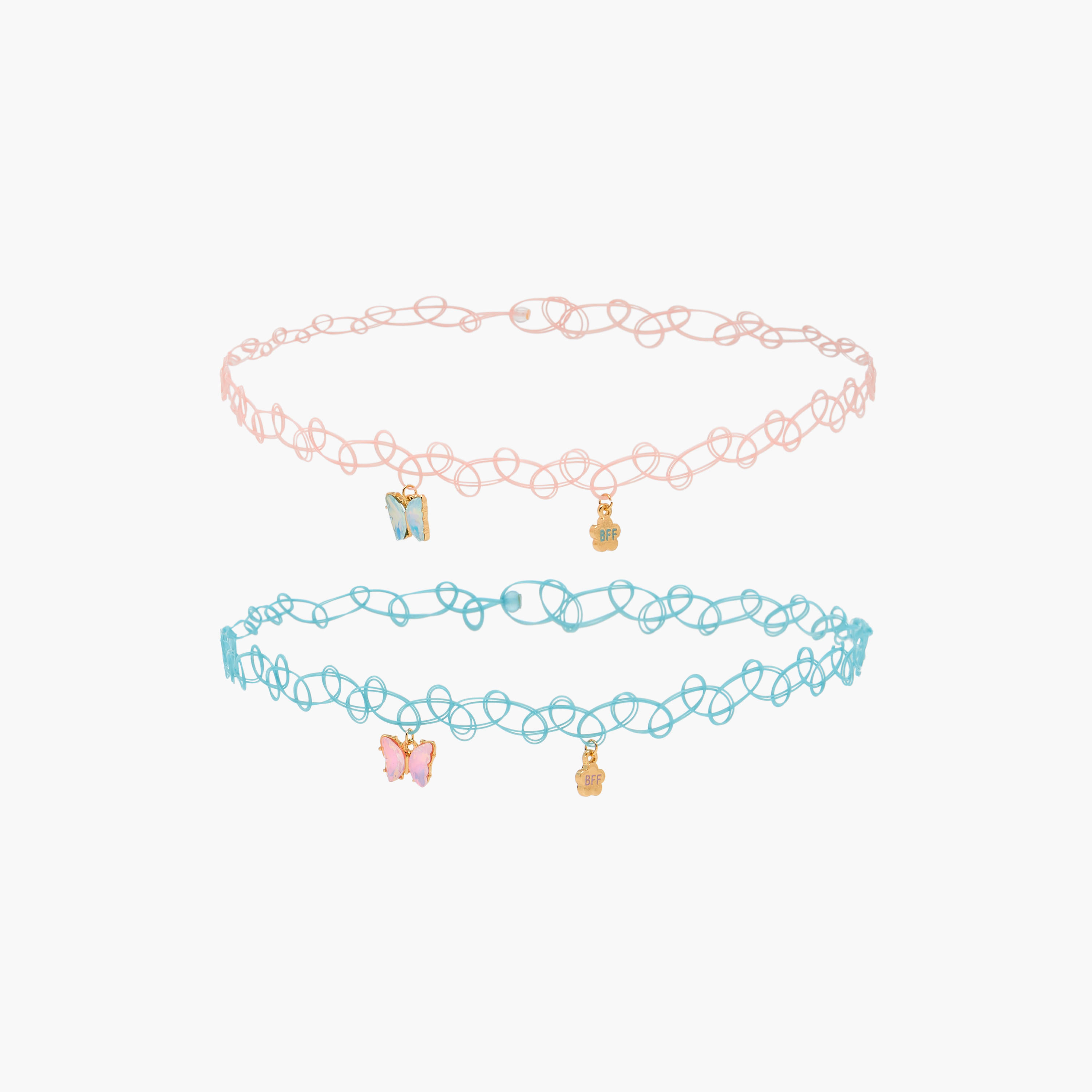 Pendant BFF Stretchable Choker Necklace - Set of 2-women-watchesandjewellery-jewellery-necklacesandpendants-image-1