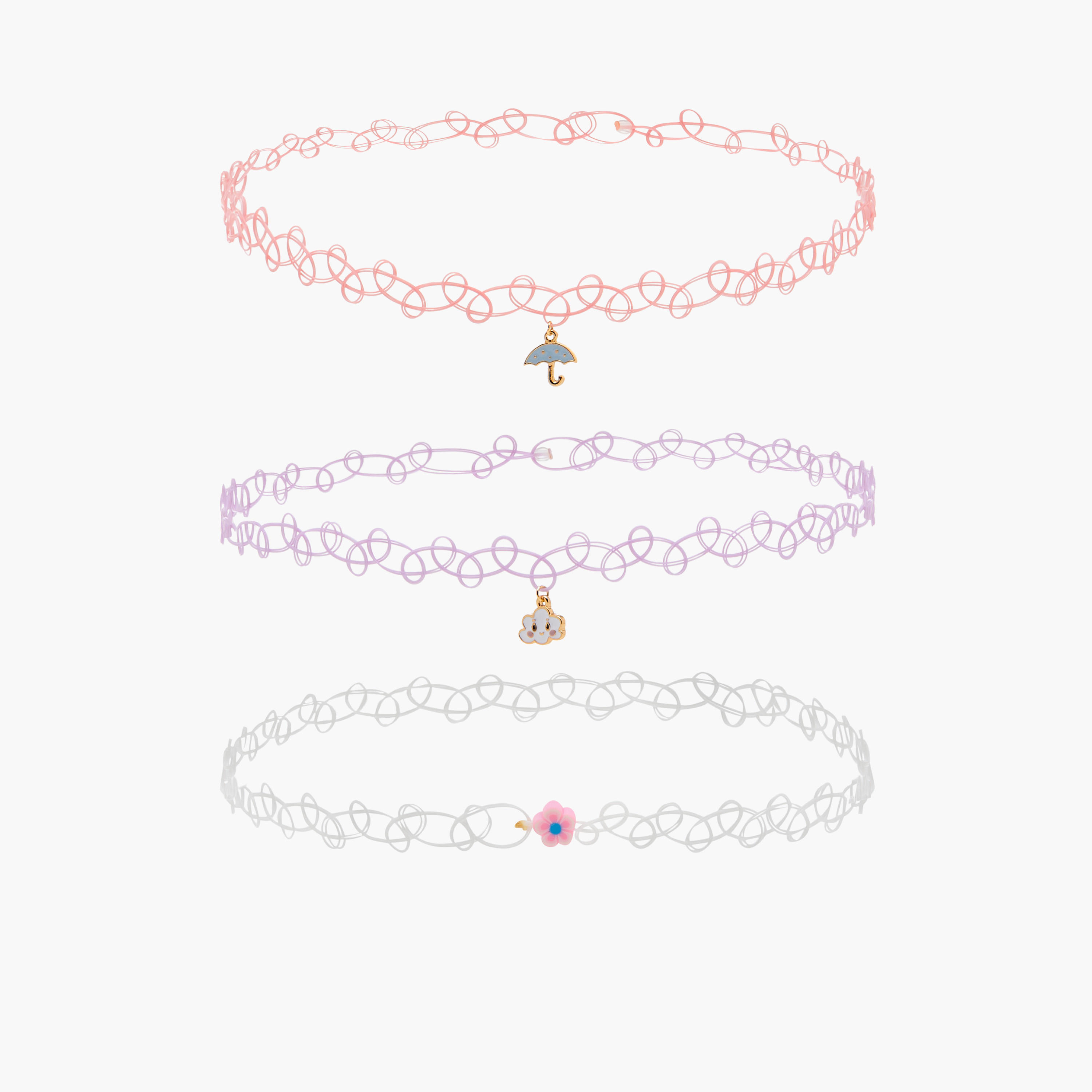 Pendant BFF Stretchable Choker Necklace - Set of 3-women-watchesandjewellery-jewellery-necklacesandpendants-image-1