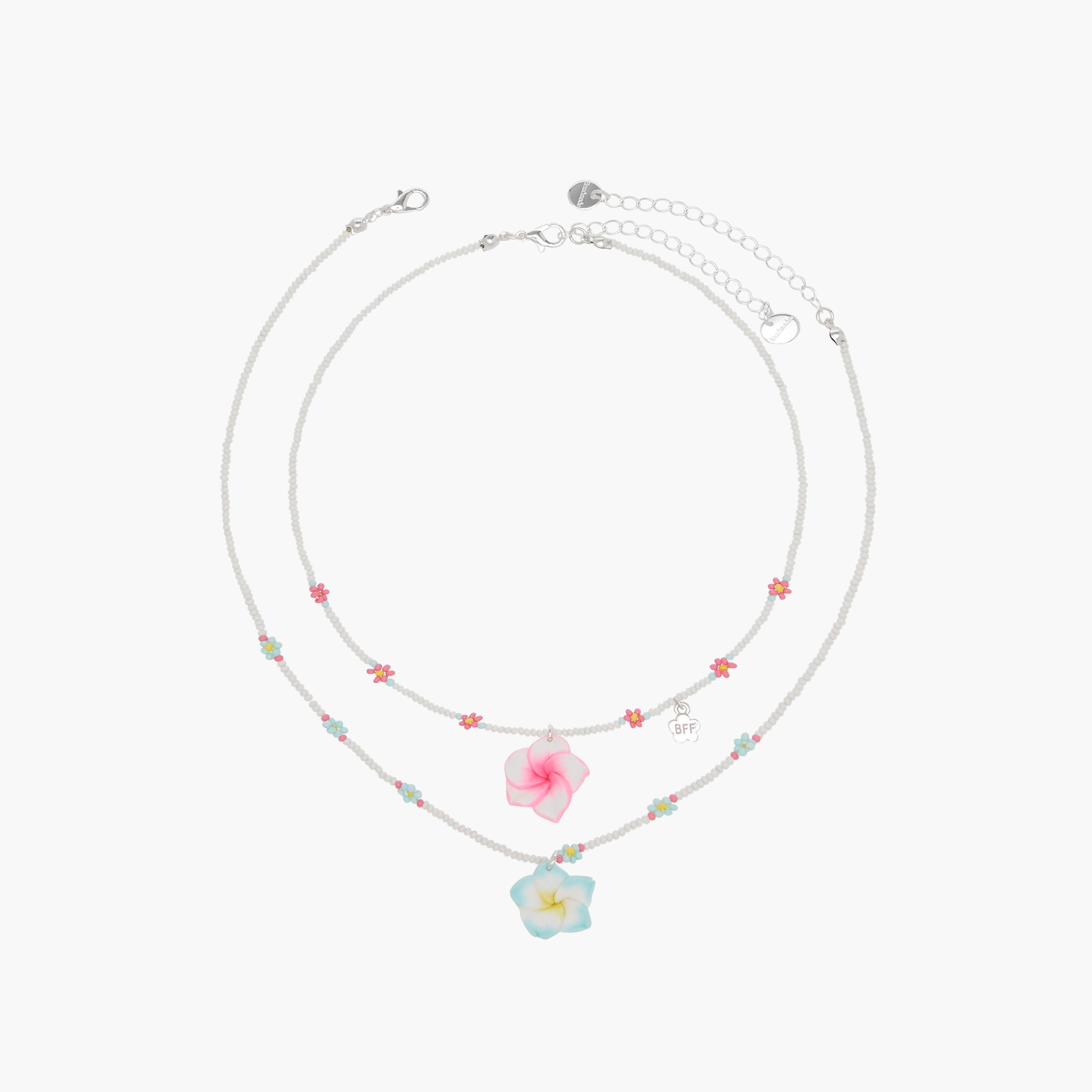 عقد الصداقة بخرز وزهوروقفل إغلاق - طقم من قطعتين-women-watchesandjewellery-jewellery-necklacesandpendants-image-1
