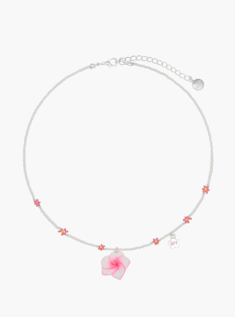 عقد الصداقة بخرز وزهوروقفل إغلاق - طقم من قطعتين-women-watchesandjewellery-jewellery-necklacesandpendants-image-2