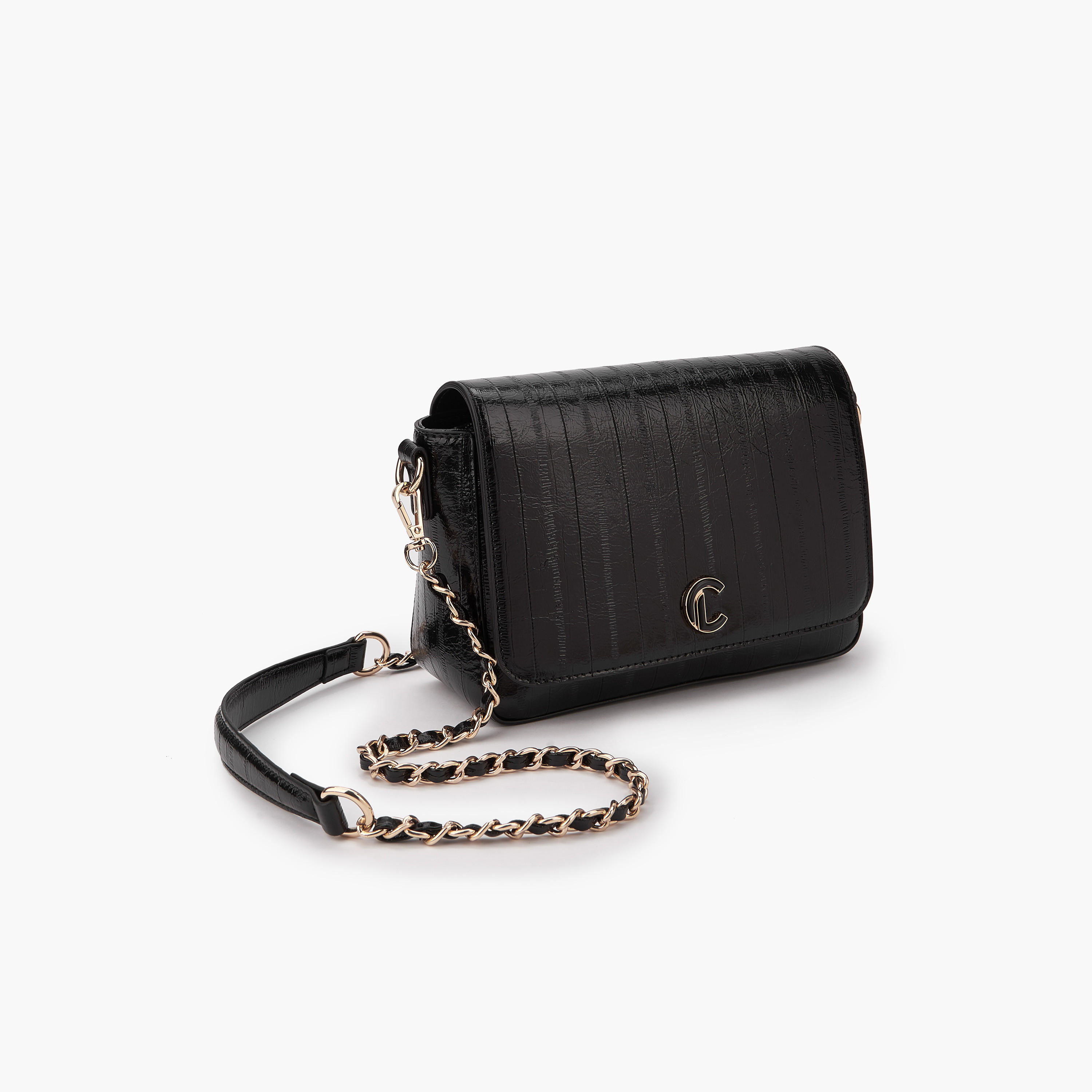 Le Confort Textured Crossbody Bag with Flap Closure-women-bagsandwallets-handbags-image-3