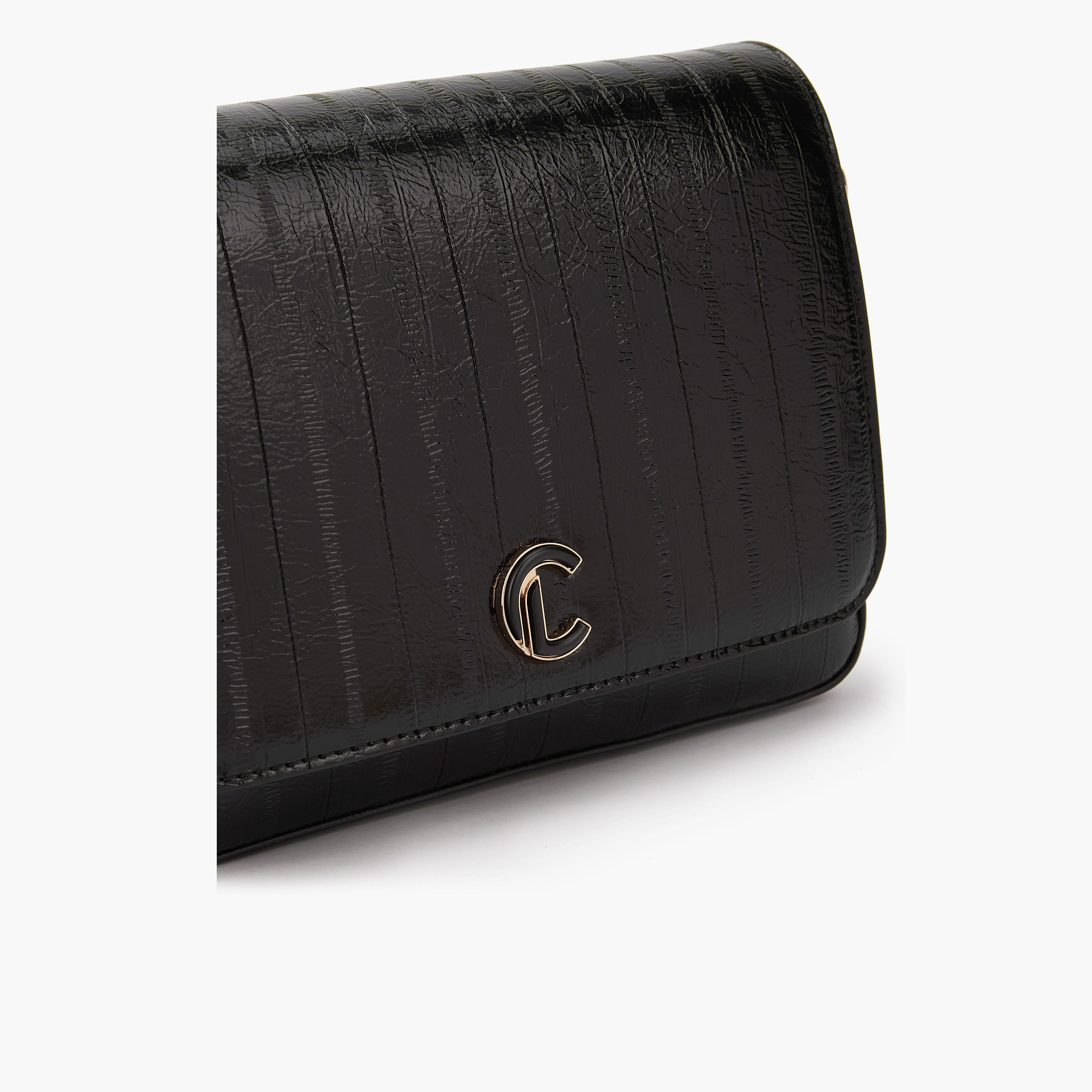 Le Confort Textured Crossbody Bag with Flap Closure-women-bagsandwallets-handbags-image-4