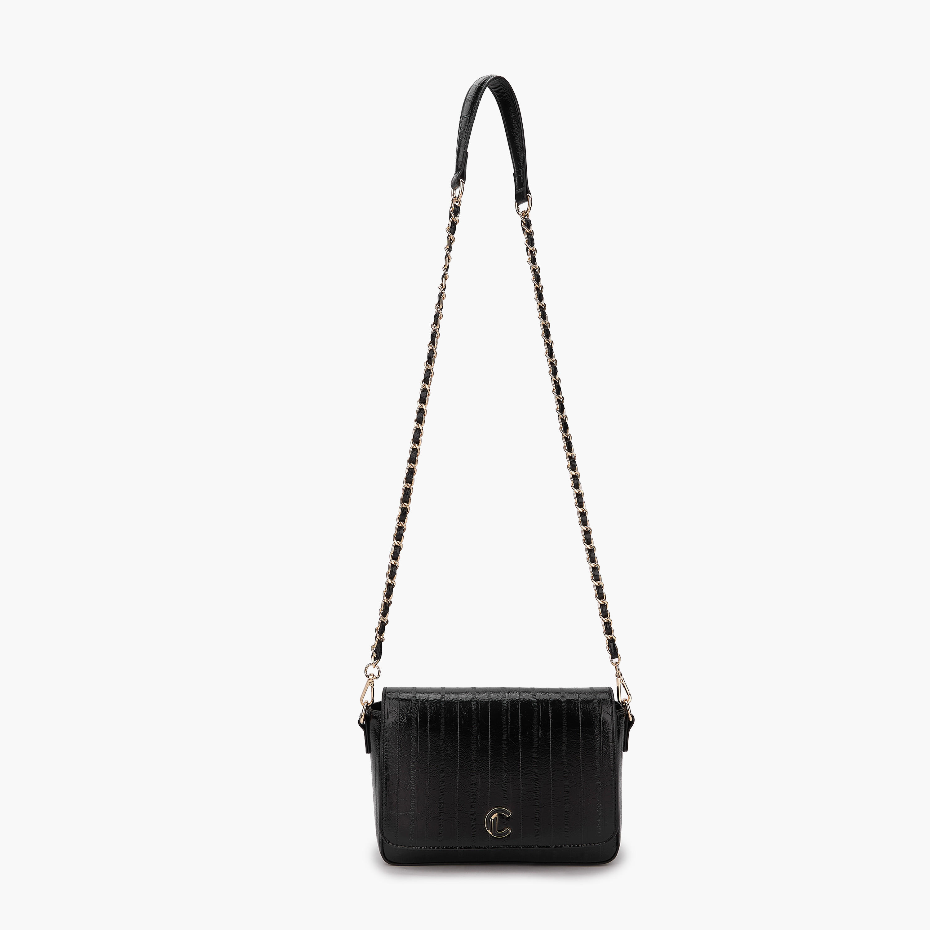 Le Confort Textured Crossbody Bag with Flap Closure-women-bagsandwallets-handbags-image-6