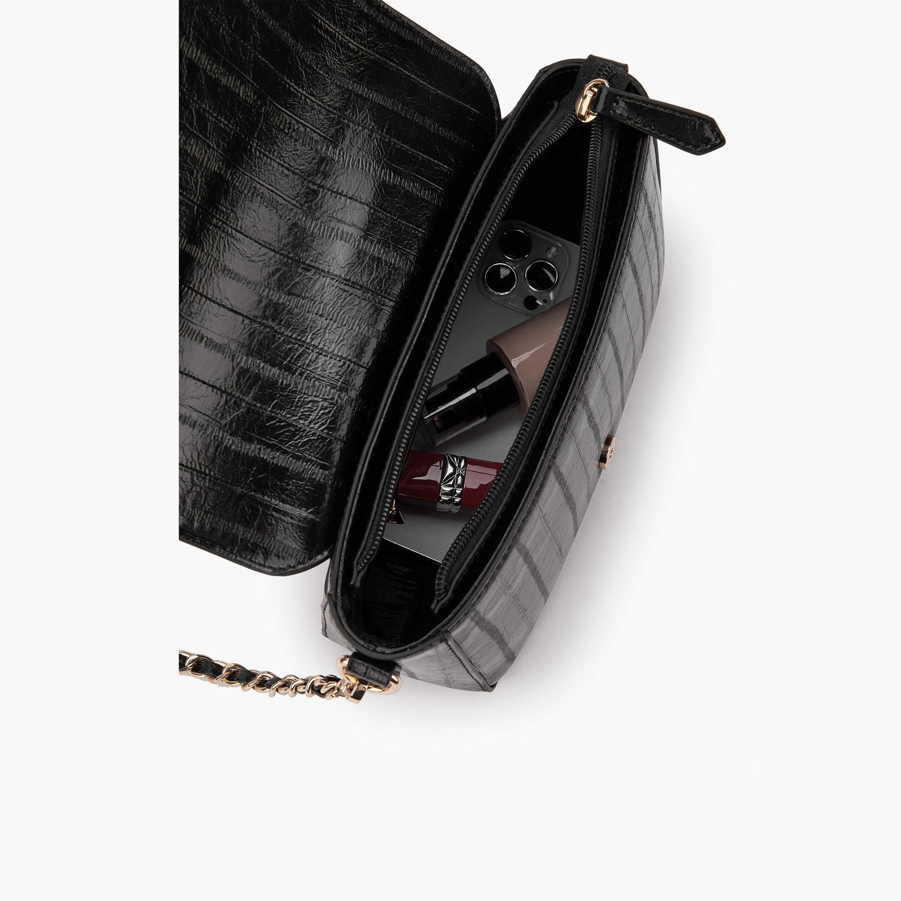 Le Confort Textured Crossbody Bag with Flap Closure-women-bagsandwallets-handbags-image-7
