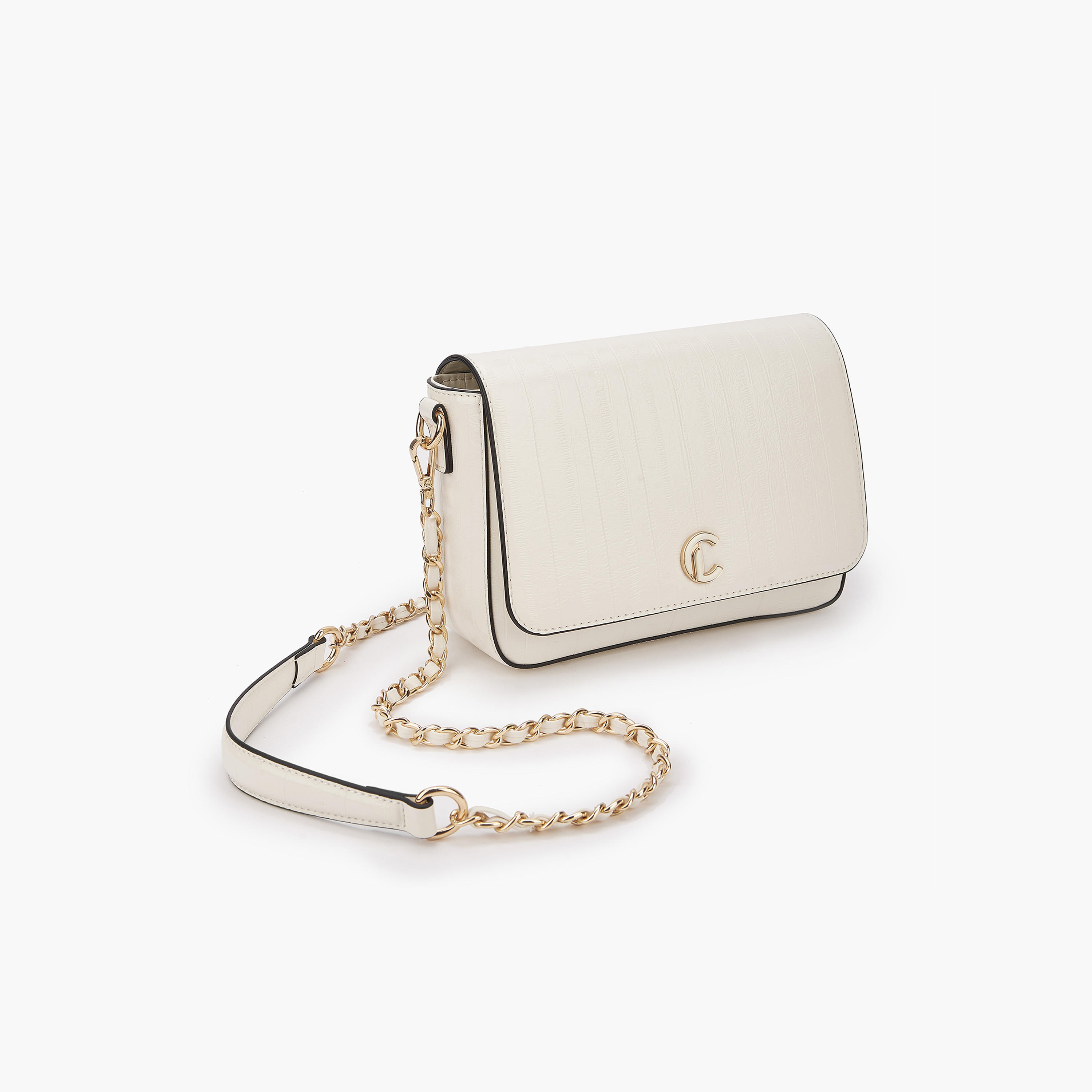 Le Confort Textured Crossbody Bag with Flap Closure-women-bagsandwallets-handbags-image-3