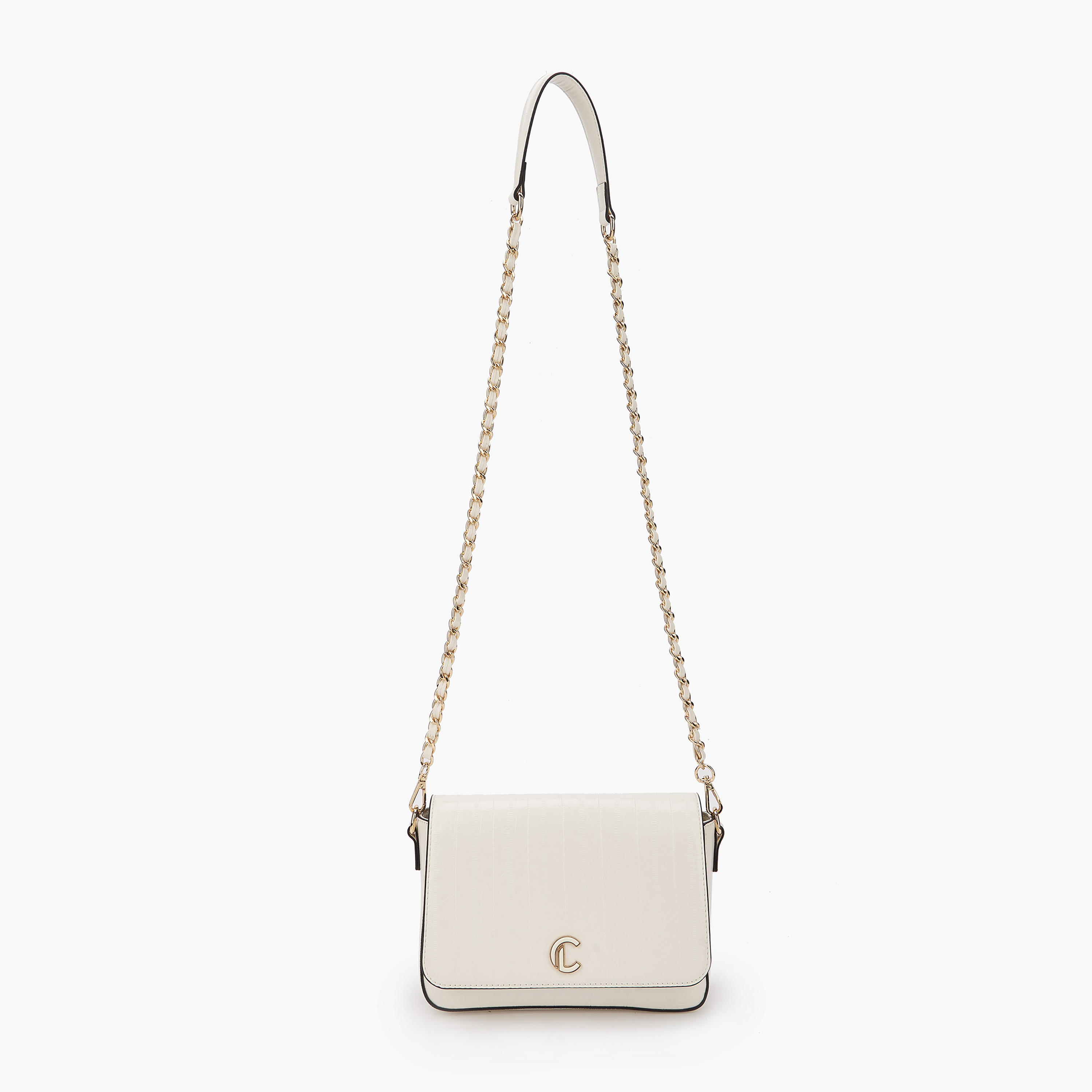 Le Confort Textured Crossbody Bag with Flap Closure-women-bagsandwallets-handbags-image-6