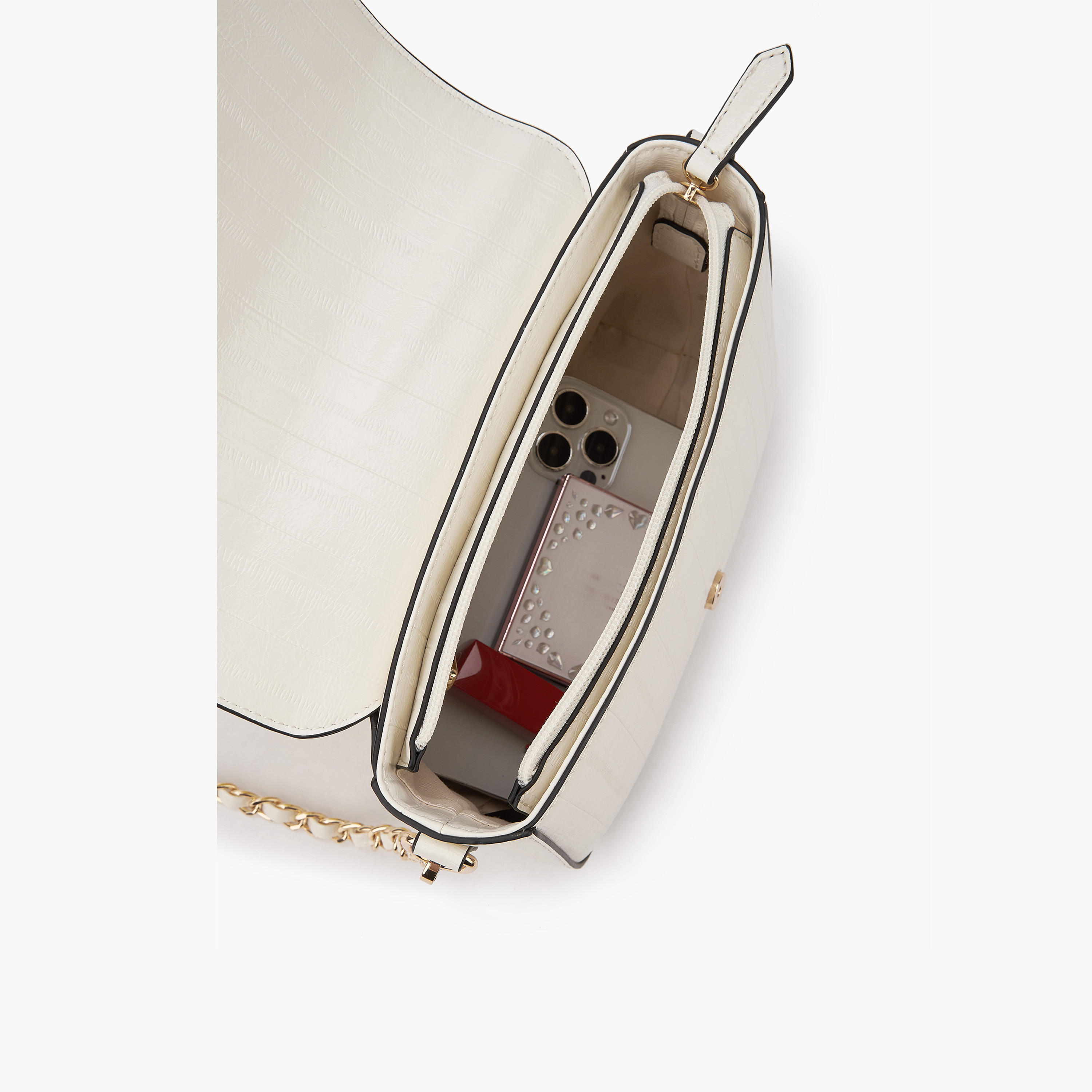 Le Confort Textured Crossbody Bag with Flap Closure-women-bagsandwallets-handbags-image-7