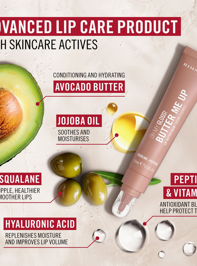 Rimmel Oh My Gloss Butter Me Up Lip Butter Balm - 15 ml -beautyandpersonalcare-makeup-lips-lipglossesandbalms-image-4
