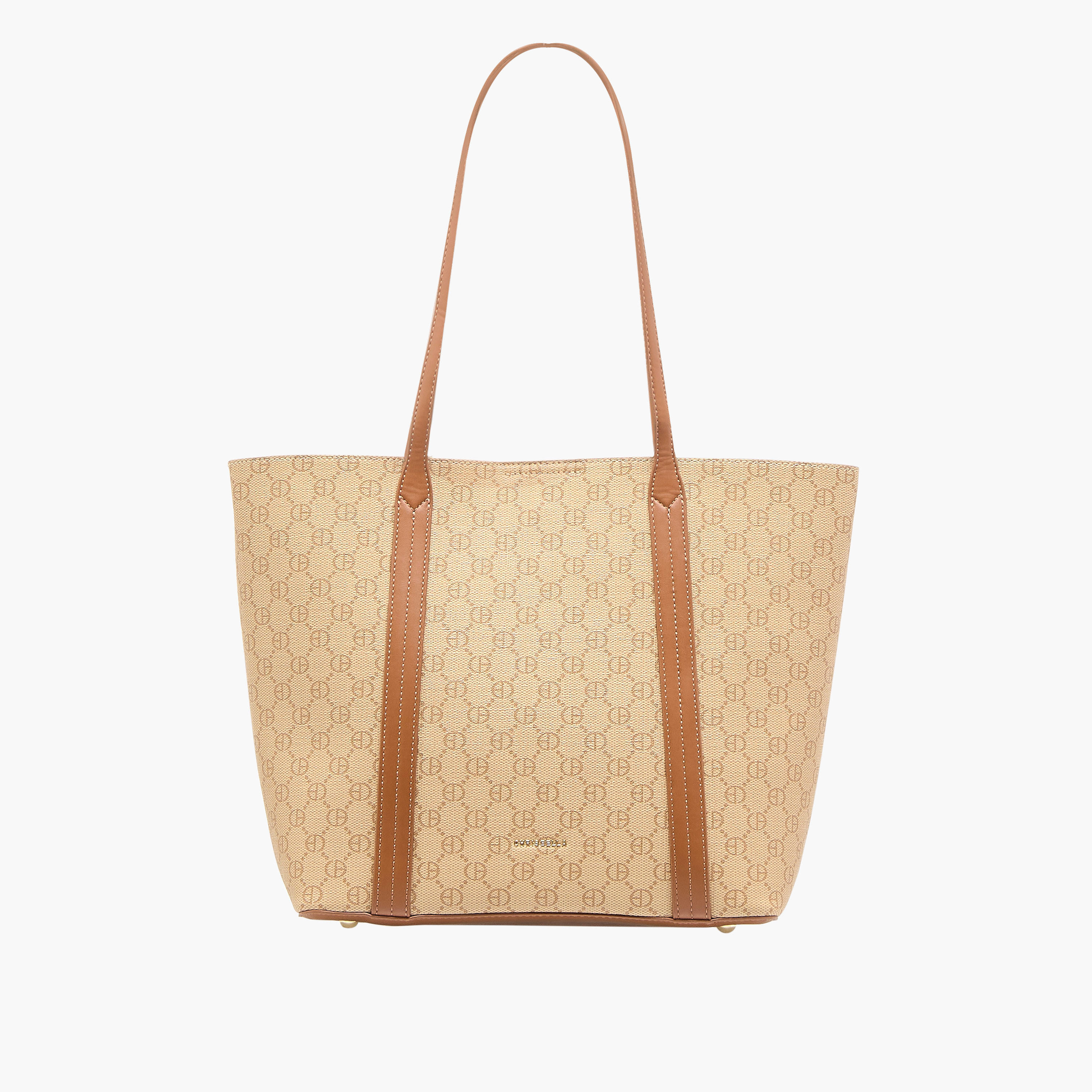 Chrisbella Printed Tote Bag with Double Handle and Zip Around Wallet-women-bagsandwallets-handbags-image-3