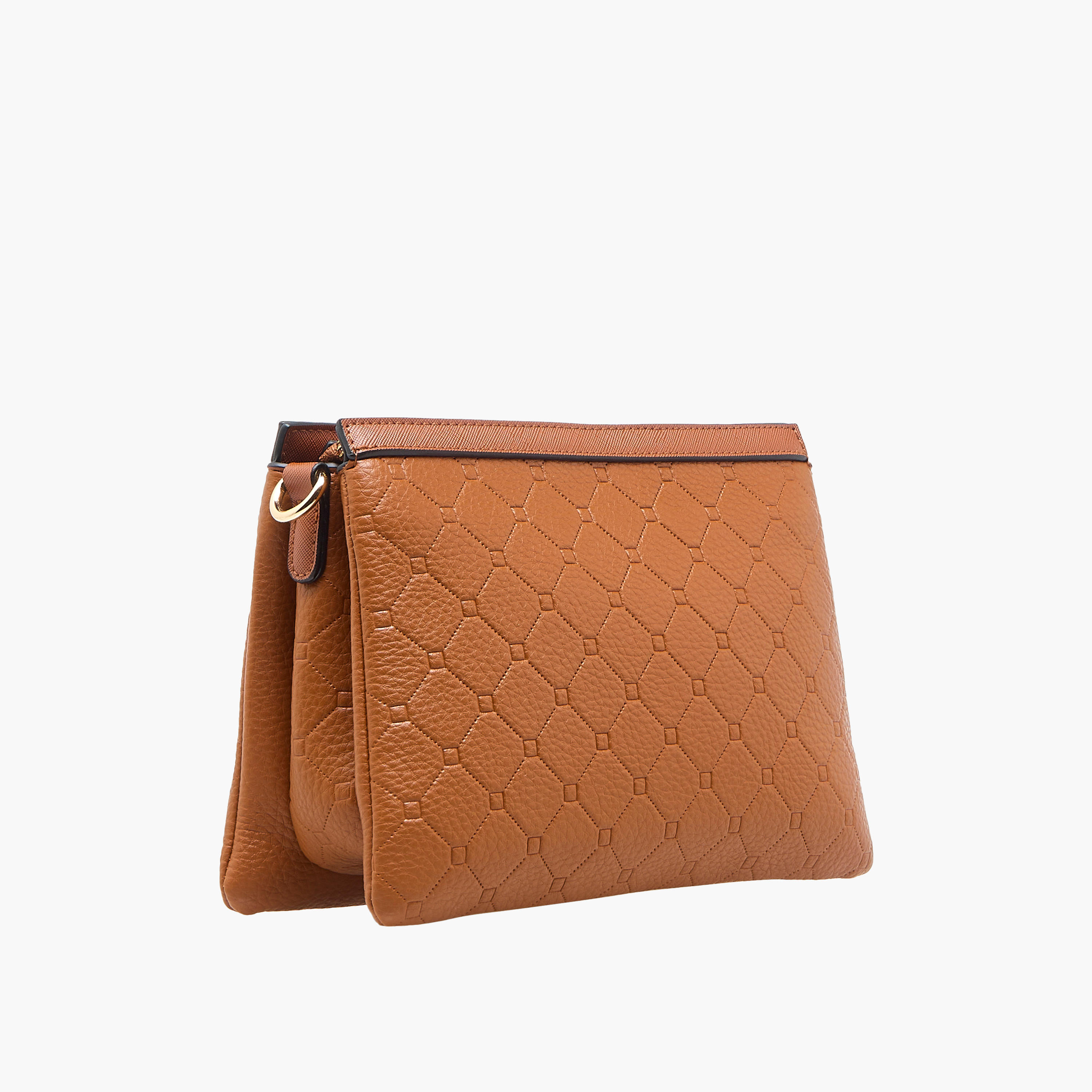 Sasha Embossed Crossbody Bag with Zip Closure and Detachable Pouch-women-bagsandwallets-handbags-image-4