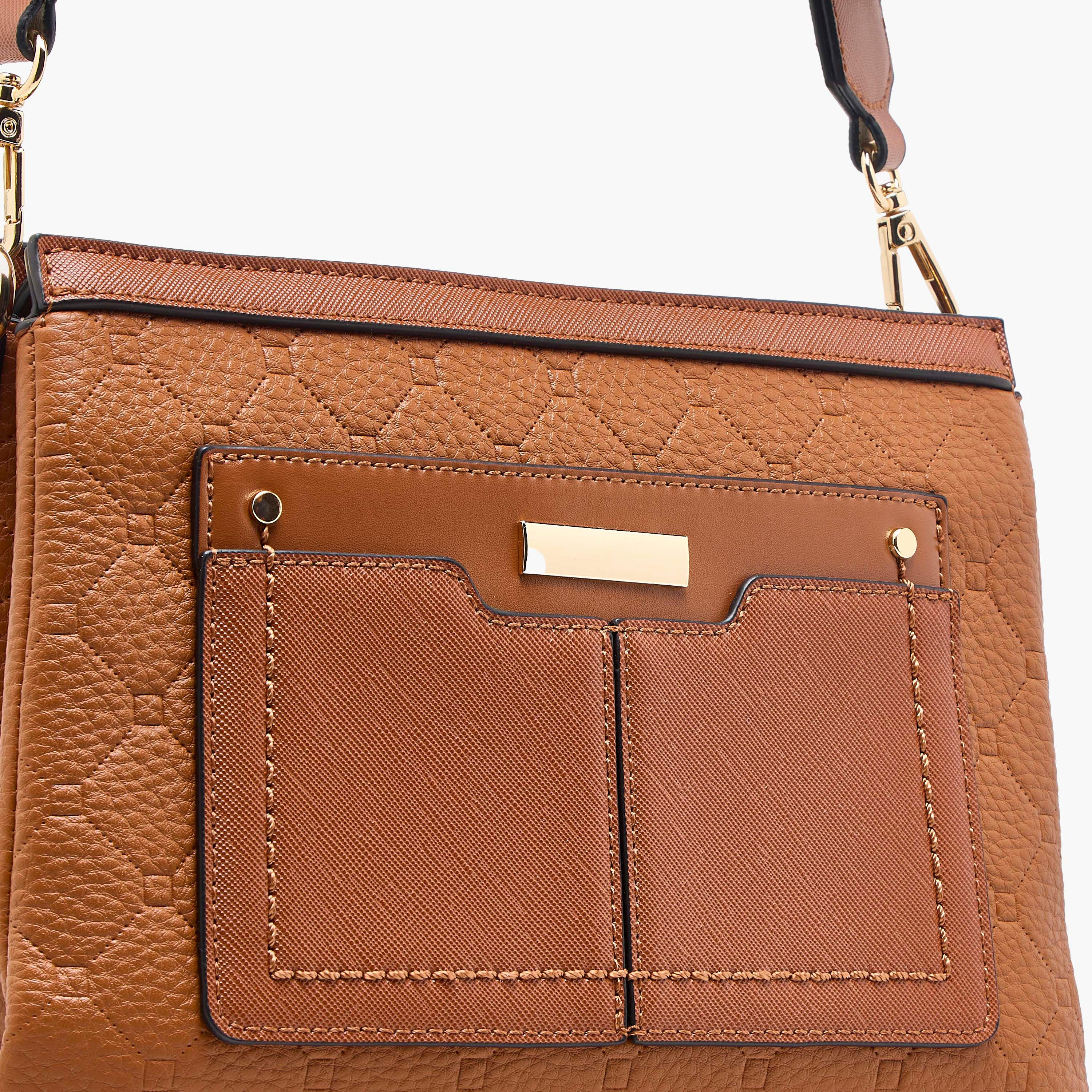 Sasha Embossed Crossbody Bag with Zip Closure and Detachable Pouch-women-bagsandwallets-handbags-image-6