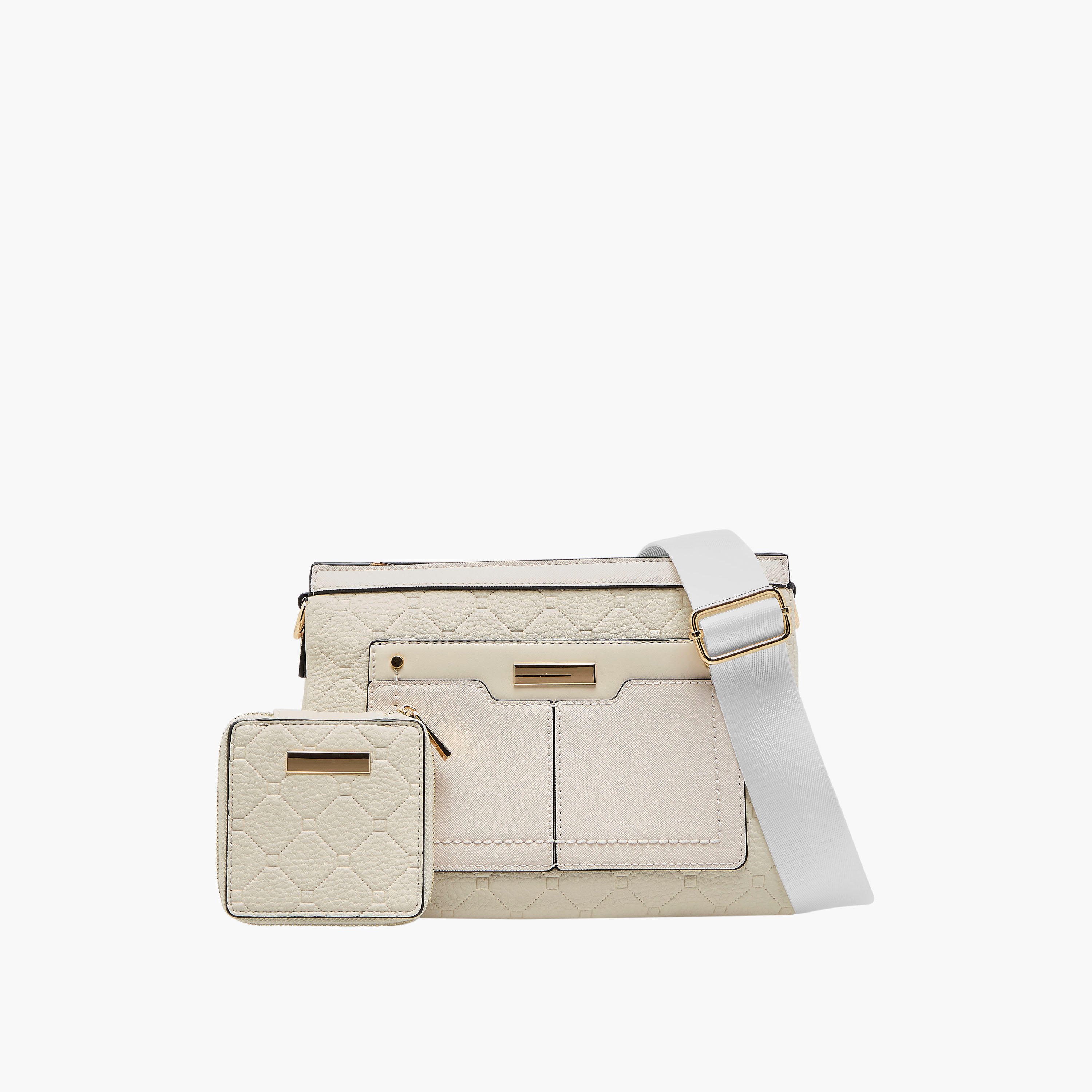 شنطة كروس بودي منقوشة مع شنطة صغيرة من ساشا-women-bagsandwallets-handbags-image-1