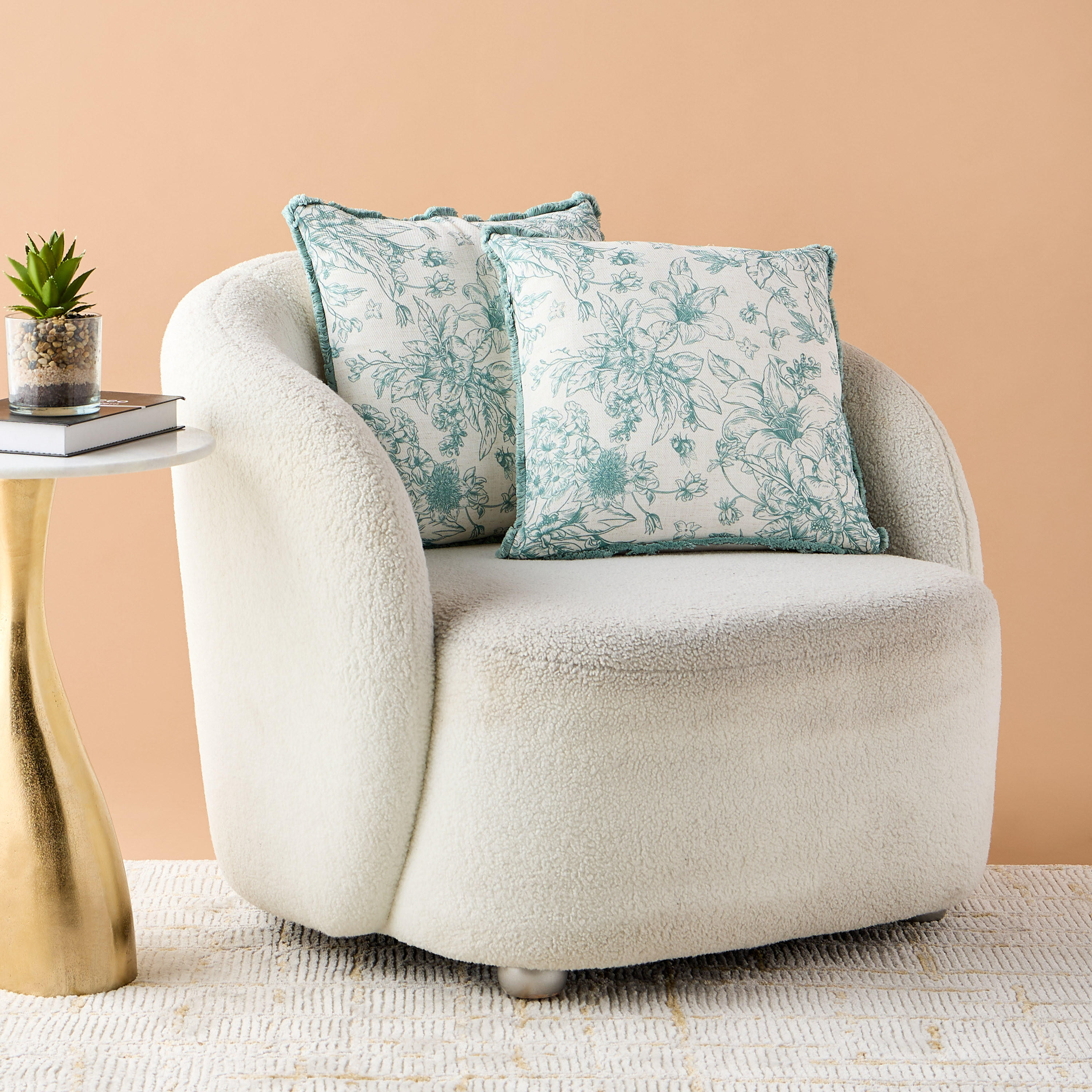 Printed 2-Piece Cushion Cover with Fringe Set - 45x45 cms-household-cushionsandthrows-filledcushions-decorativecushions-image-1