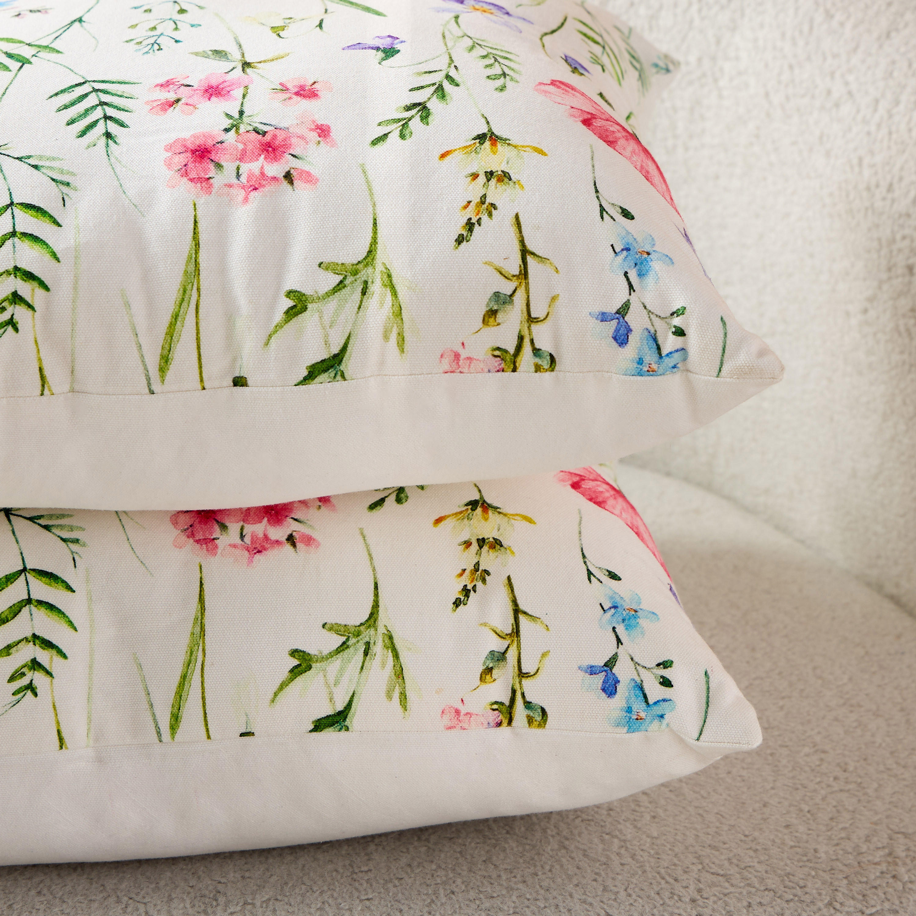 Floral Print 2-Piece Filled Cushion Set - 45x45 cms-household-cushionsandthrows-filledcushions-decorativecushions-image-4