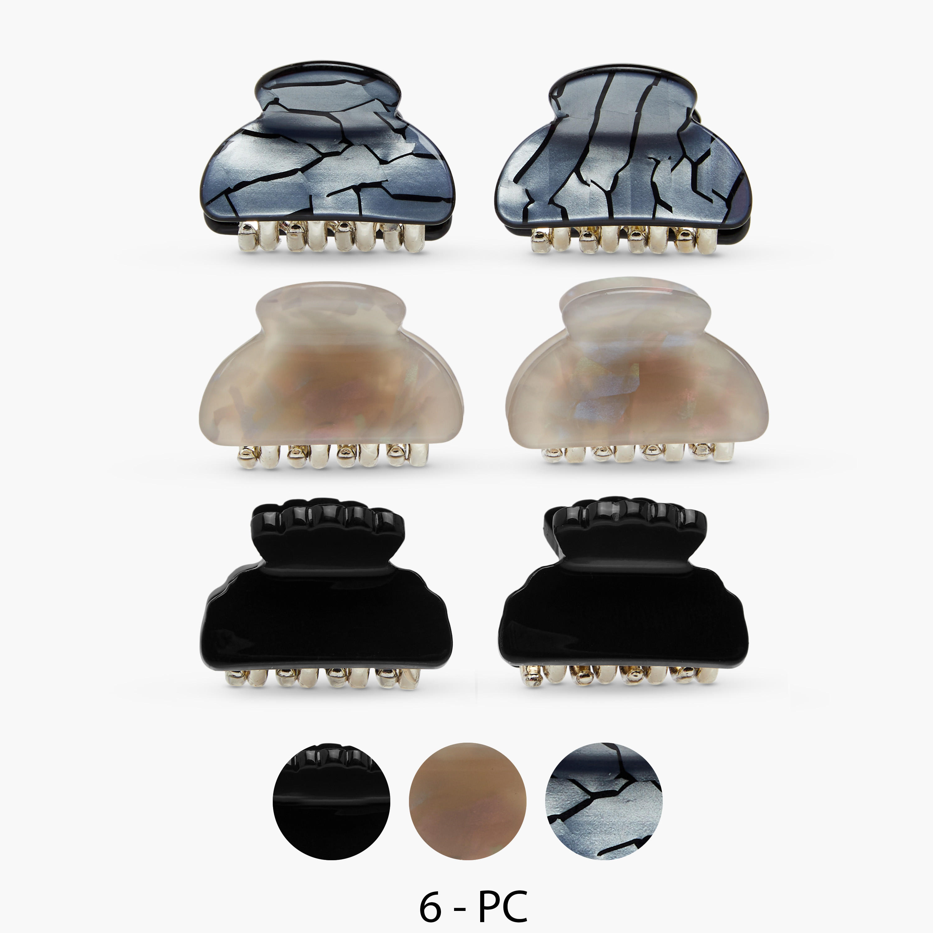 Assorted Hair Clamp - Set of 6-women-hairaccessories-clamps-image-1