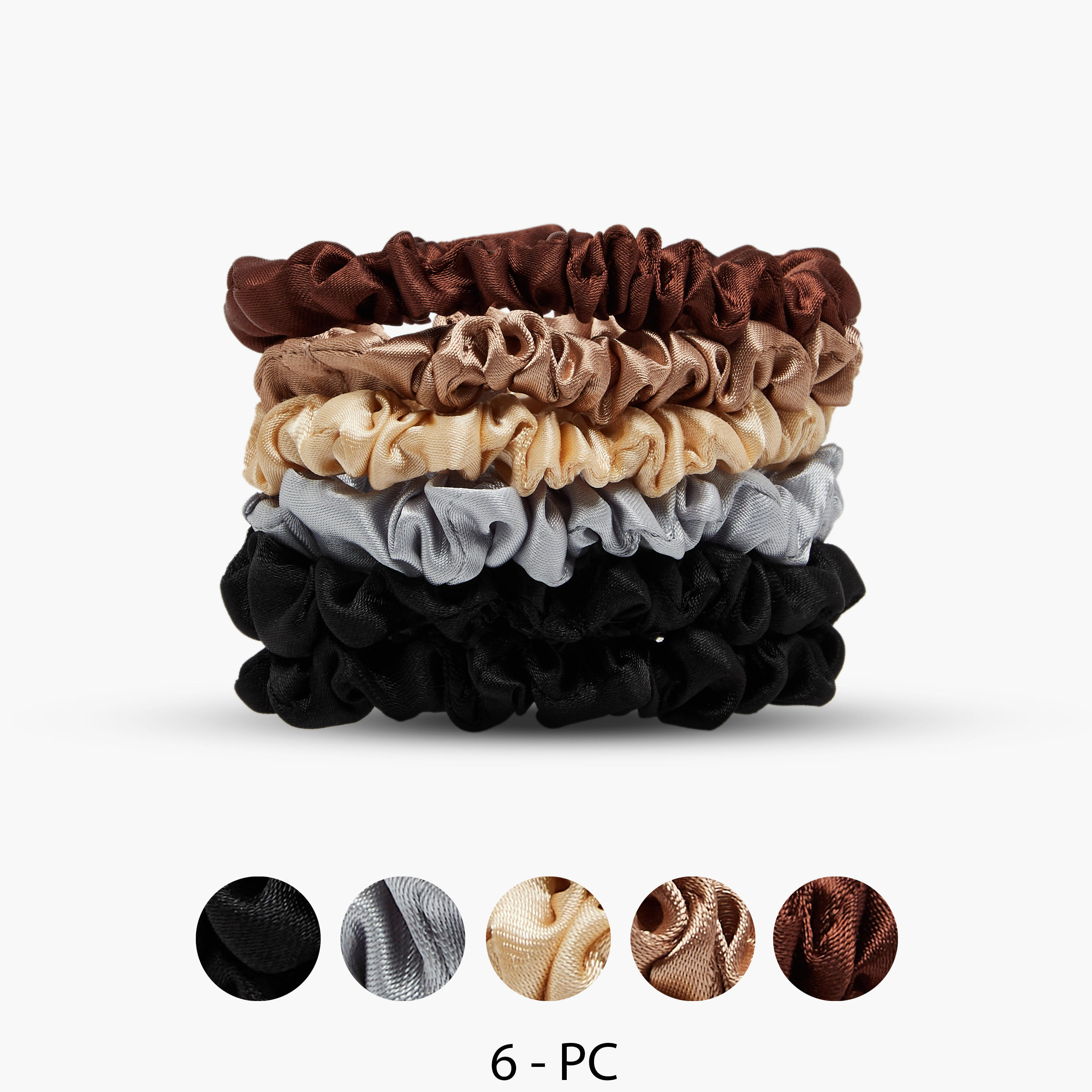 ربطات شعر سادة - طقم 6 قطع-women-hairaccessories-scrunchies-image-1