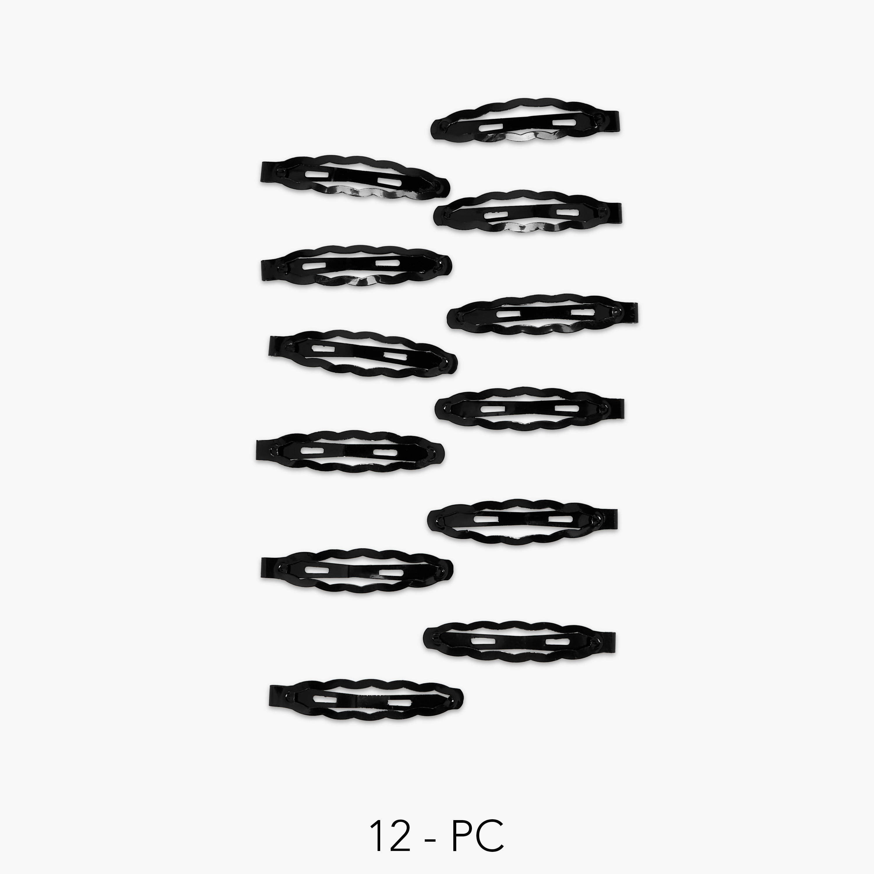 Solid Hair Clip - Set of 12-women-hairaccessories-clips-image-1