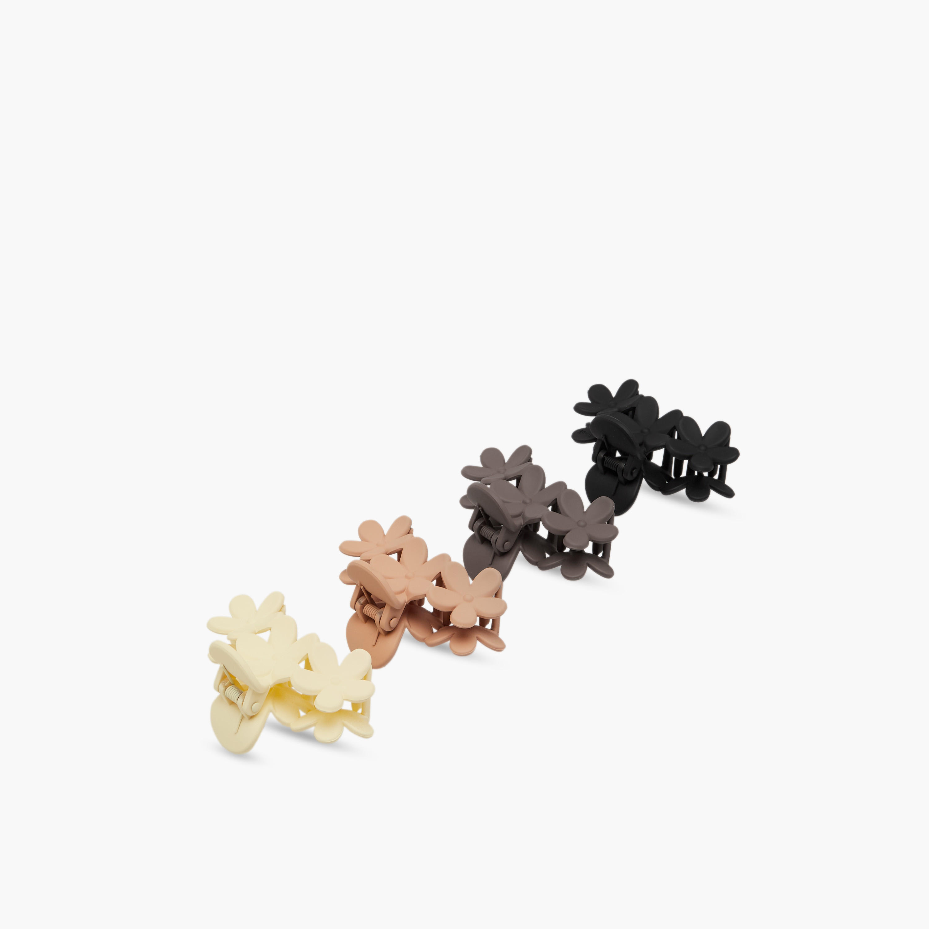 مشبك شعر بتزيينات زهرية - طقم من 4 قطع-women-hairaccessories-clamps-image-6