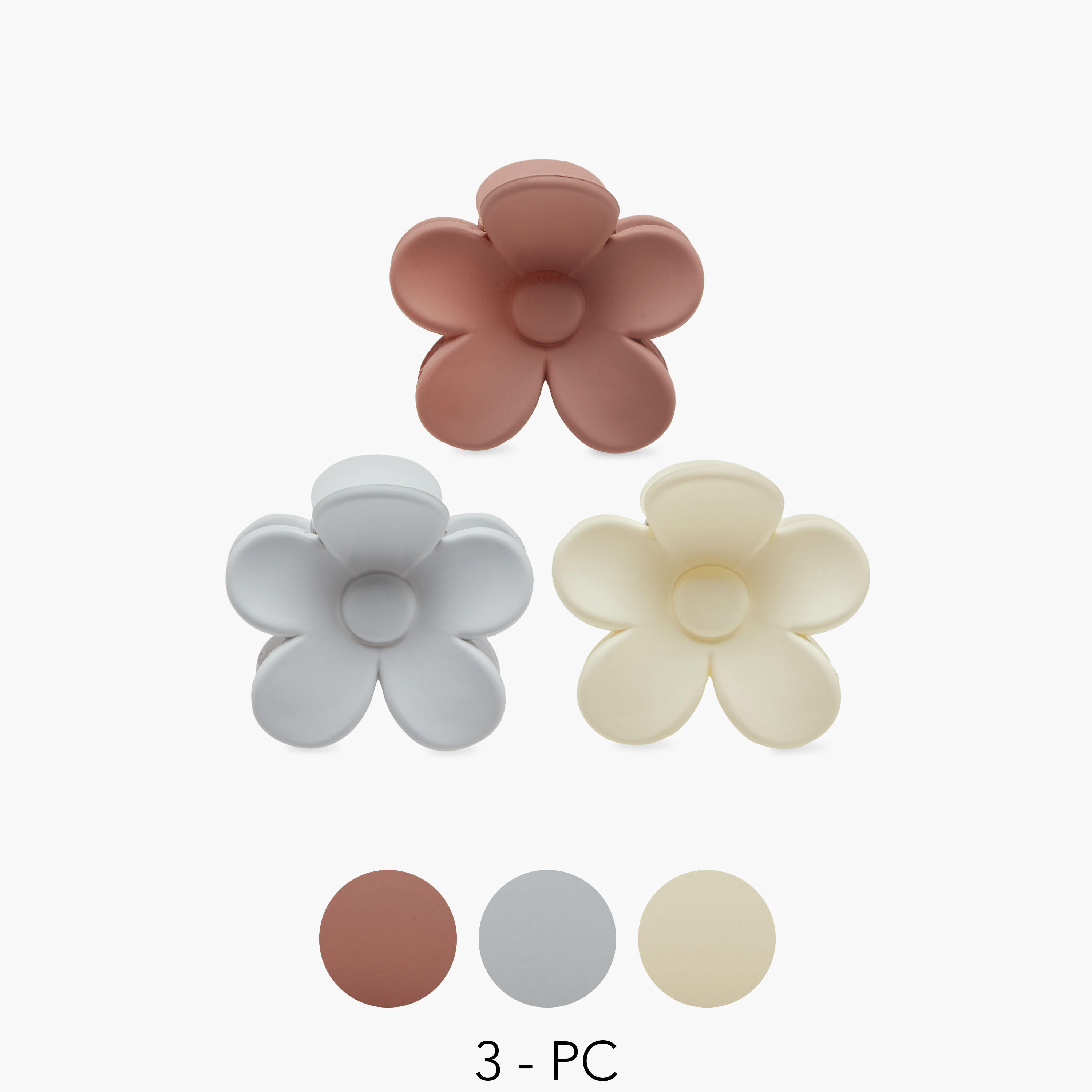 Solid Floral Hair Clamp - Set of 3-women-hairaccessories-clamps-image-1