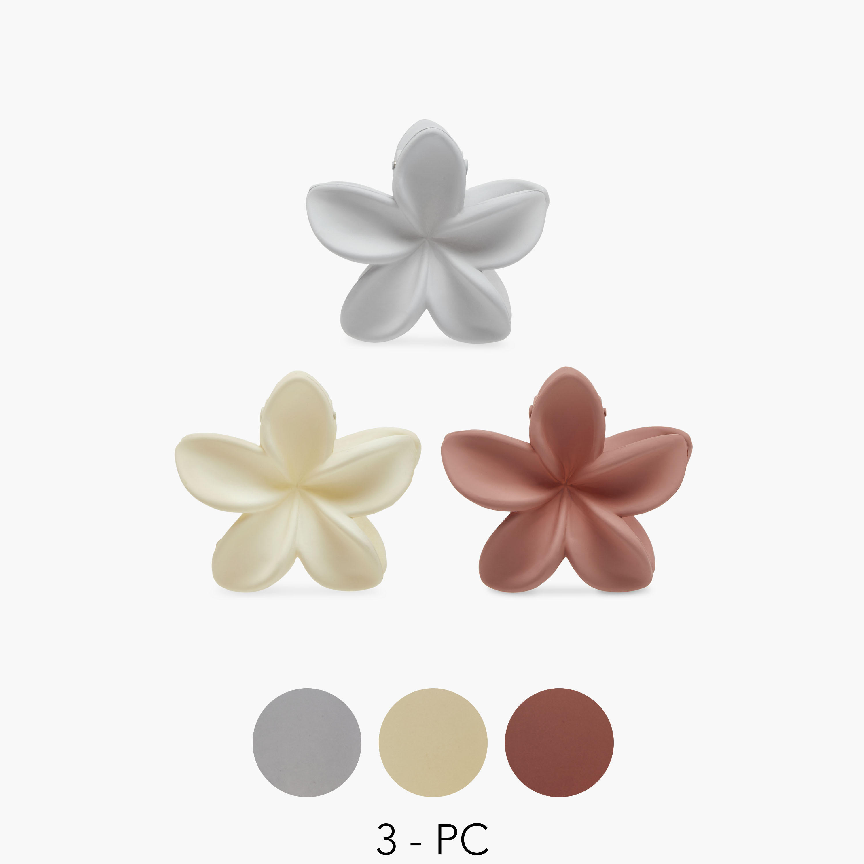 Solid Floral Hair Clamp - Set of 3-women-hairaccessories-clamps-image-1