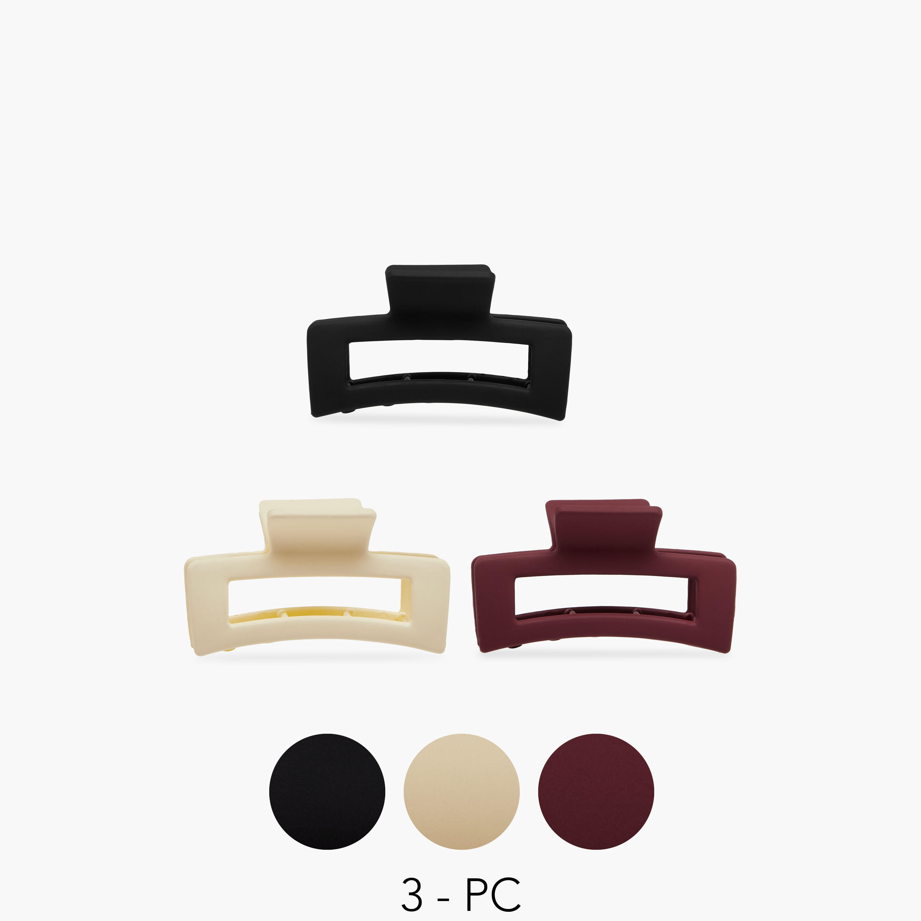 مشبك شعر سادة - طقم من 3 قطع-women-hairaccessories-clamps-image-1