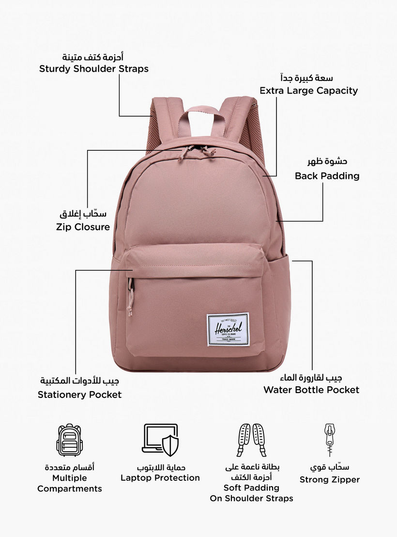 Herschel Supply Co Solid Backpack with Zip Closure - 43x31x15 cms-school-bagsandbackpacks-backpacks-image-2