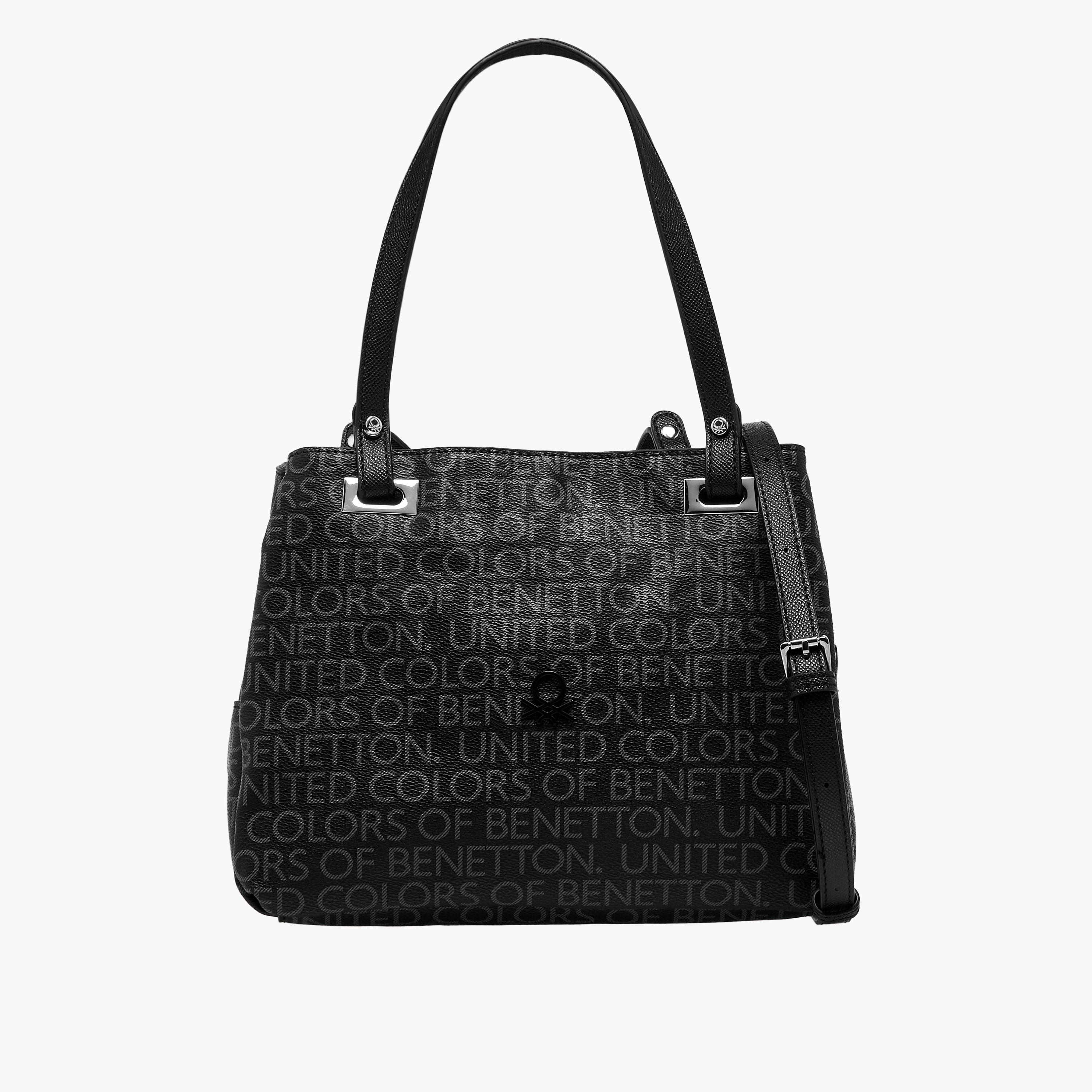 شنطة توتي بمقابض مزدوجة وطبعات مونوجرام من يونايتد كولورز أوف بينيتون-women-bagsandwallets-handbags-image-1