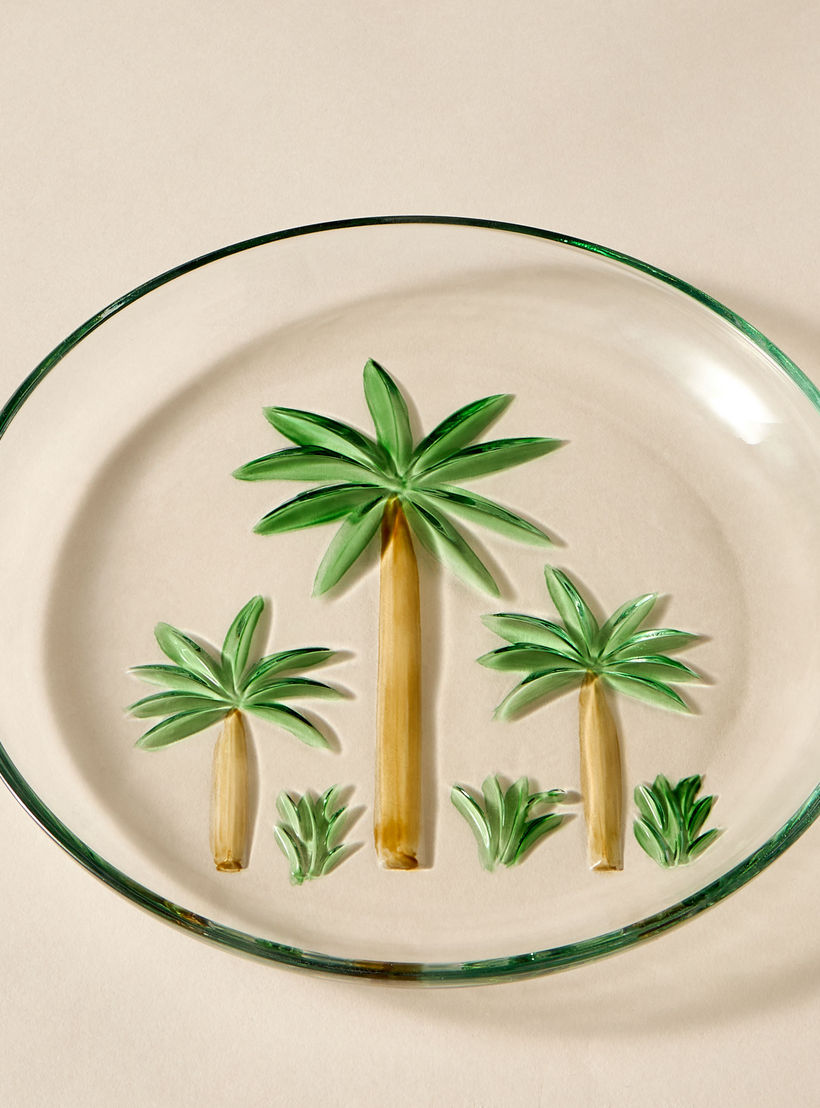 Palm Tree Glass Plate - 21 cm-household-dining-dinnerware-plates-image-2