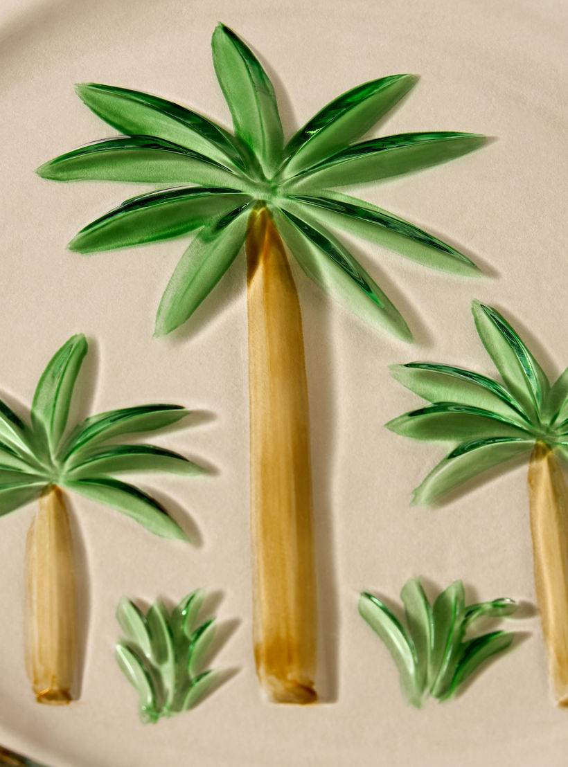 Palm Tree Glass Plate - 21 cm-household-dining-dinnerware-plates-image-3