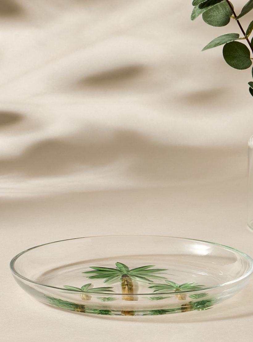 Palm Tree Glass Plate - 21 cm-household-dining-dinnerware-plates-image-5