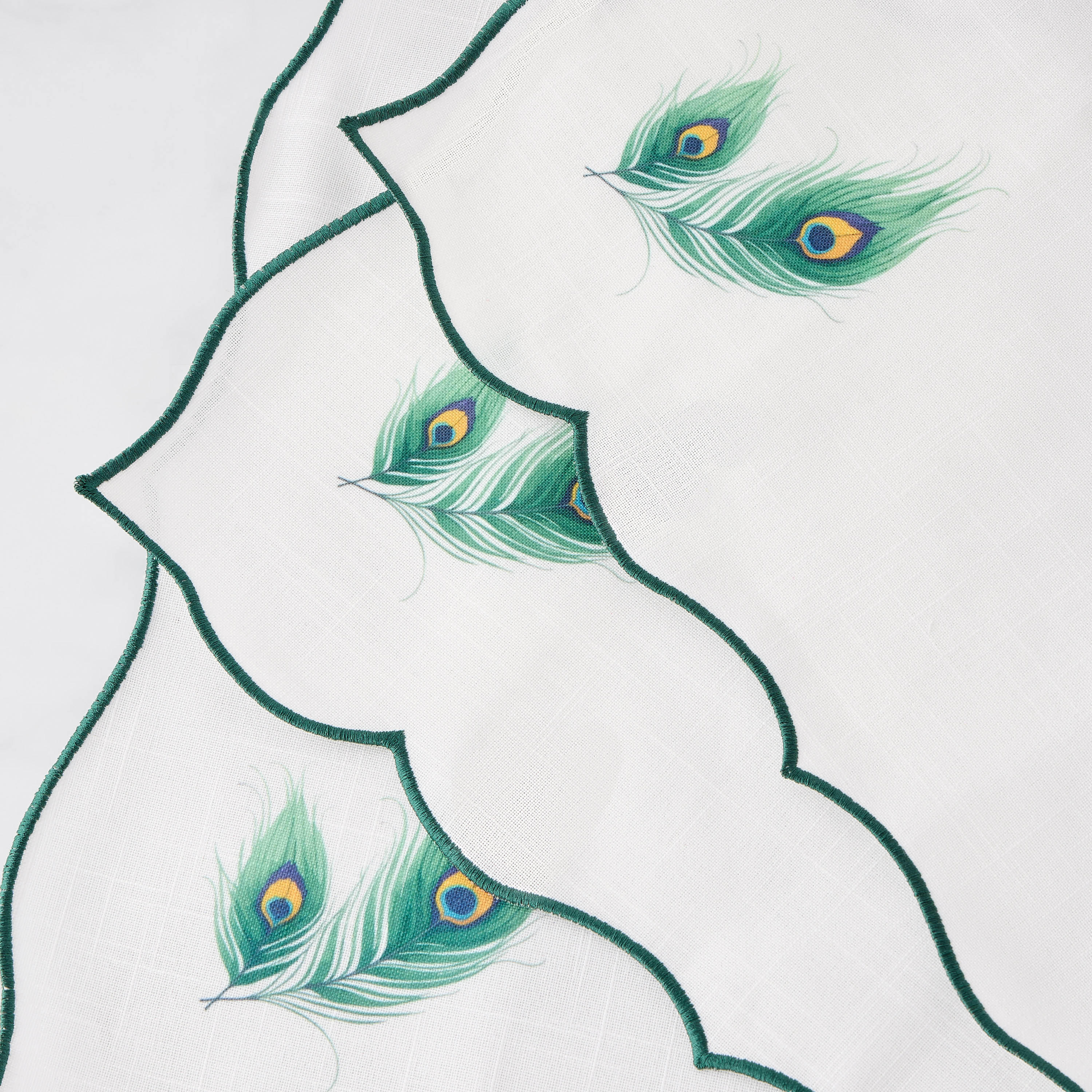 Peacock Feather Print 4-Piece Napkin Set - 40x40 cms-household-dining-tablelinen-napkinsandaccessories-image-3