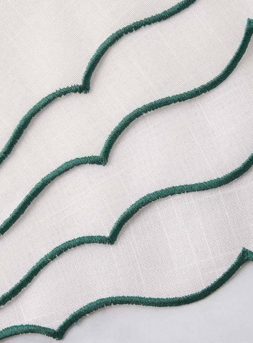 طقم لبادة صحون بطبعات الطاووس وحواف مموجة 4 قطع - 45×30 سم-household-dining-tablelinen-placemats-image-4