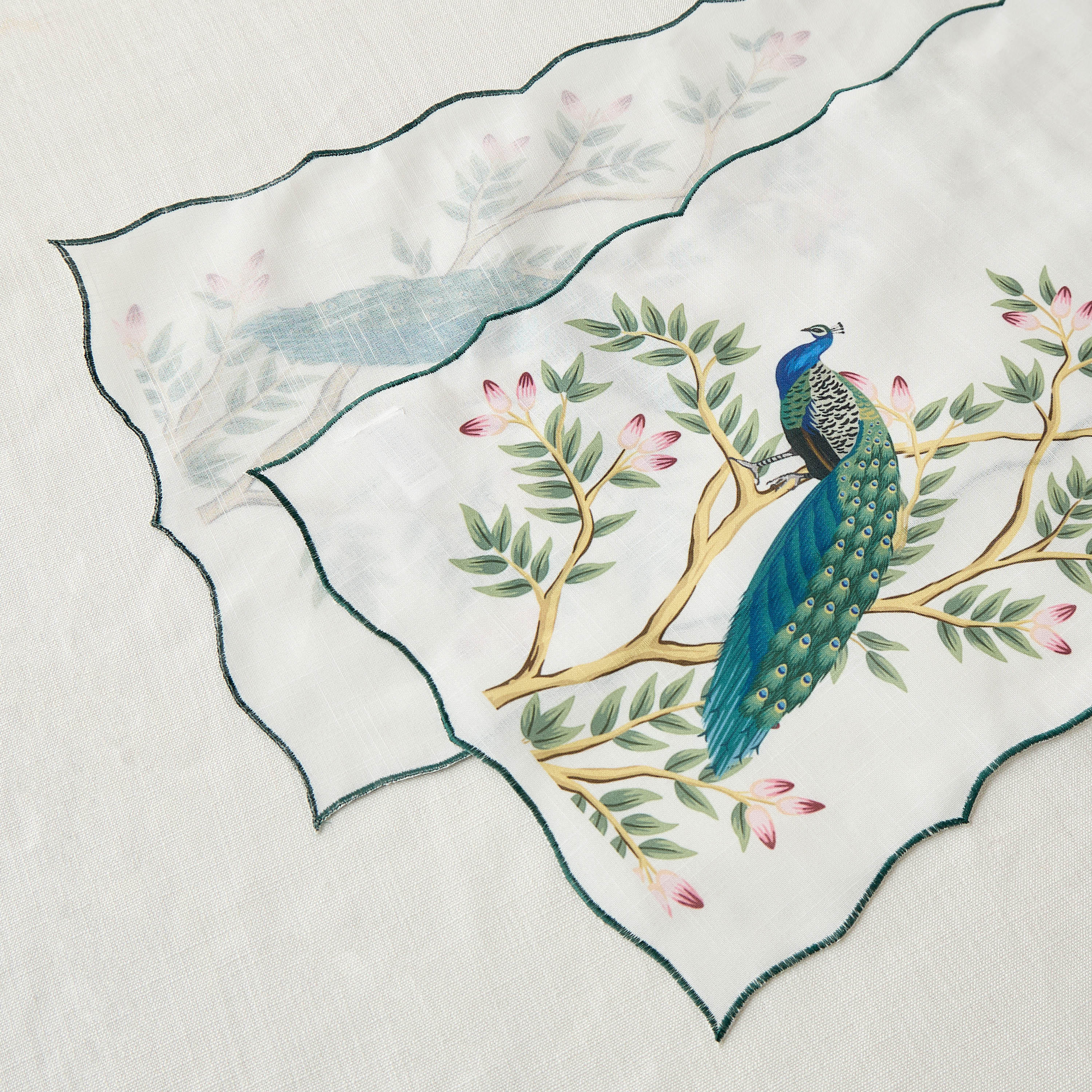 Peacock Print Table Runner - 180x35 cms-household-dining-tablelinen-runnersandtablecovers-image-4