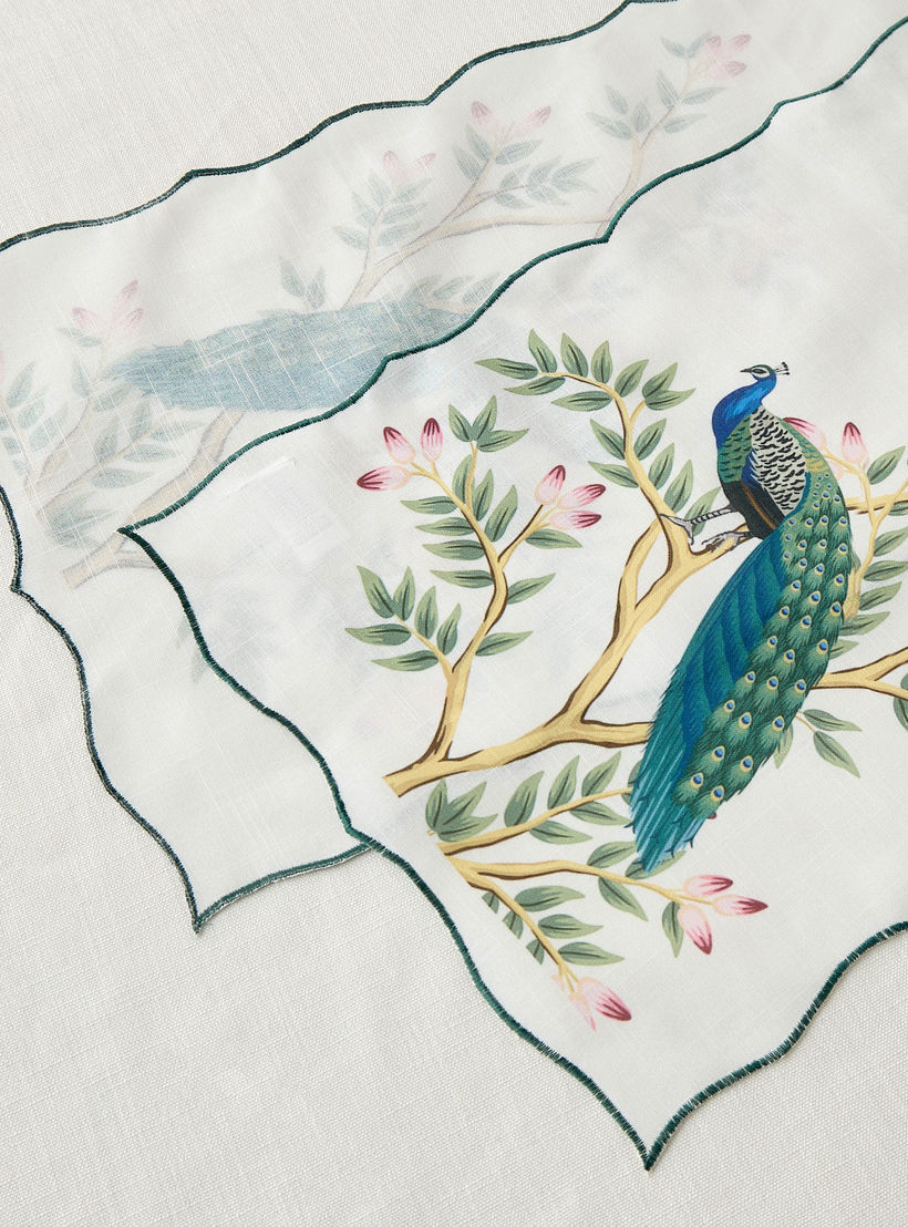 Peacock Print Table Runner - 180x35 cms-household-dining-tablelinen-runnersandtablecovers-image-4