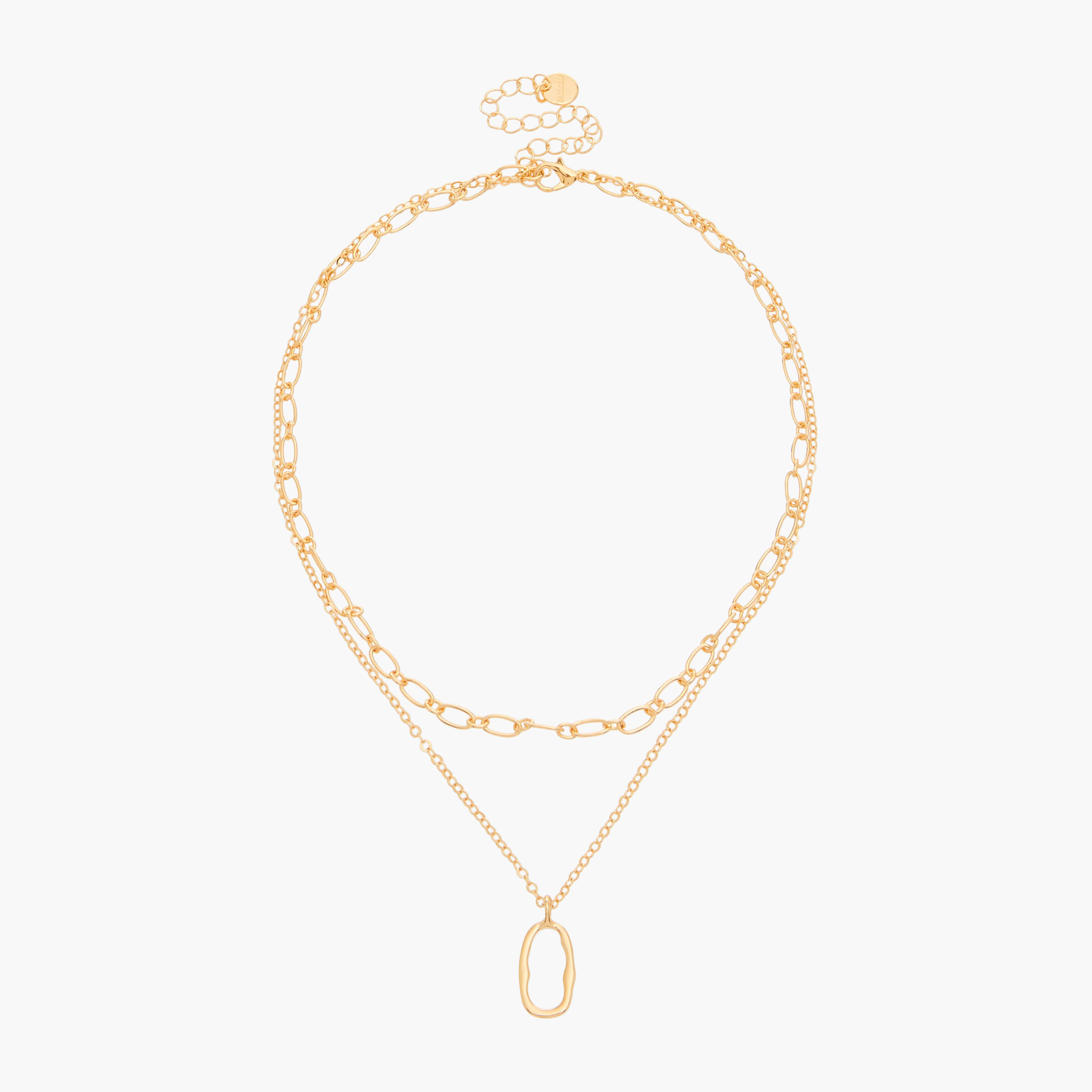 Metallic Pendant Layered Necklace with Lobster Clasp-women-watchesandjewellery-jewellery-necklacesandpendants-image-1