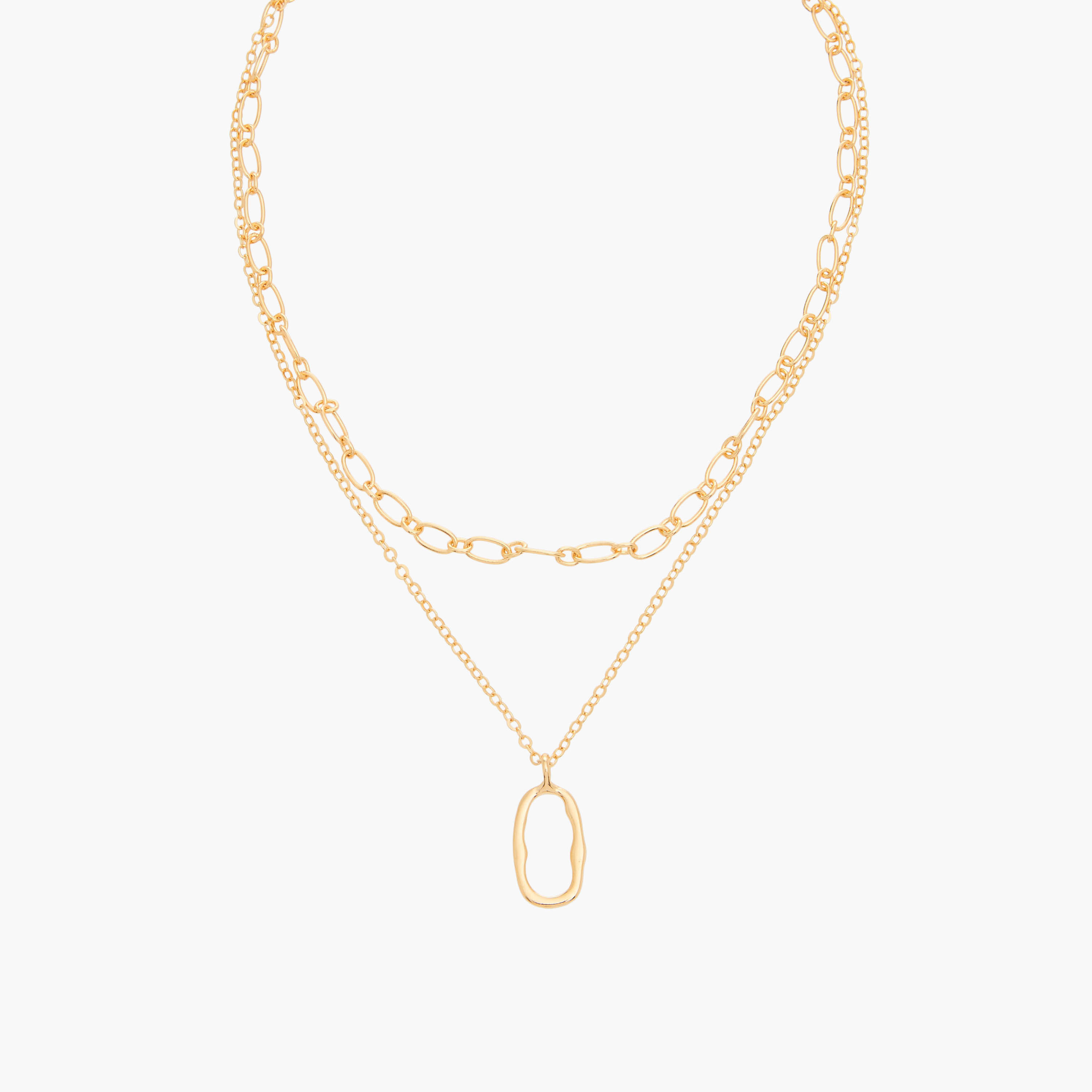 Metallic Pendant Layered Necklace with Lobster Clasp-women-watchesandjewellery-jewellery-necklacesandpendants-image-2