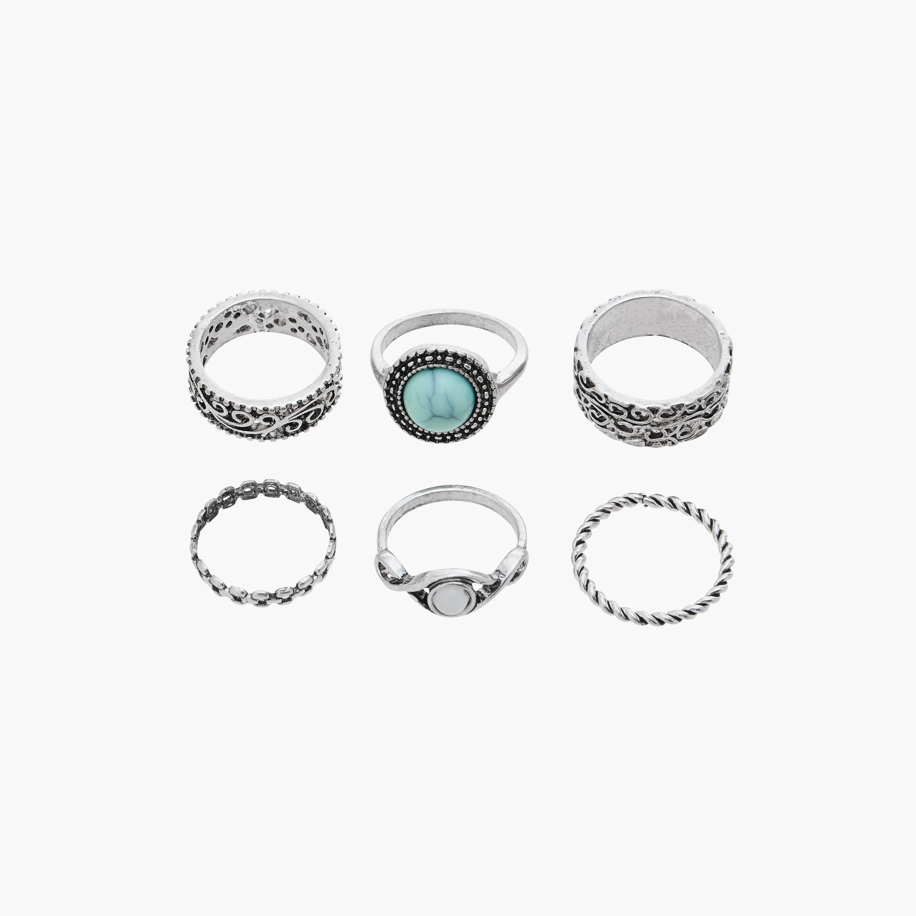 خواتم متنوعة - طقم من 6 قطع-women-watchesandjewellery-jewellery-rings-image-1