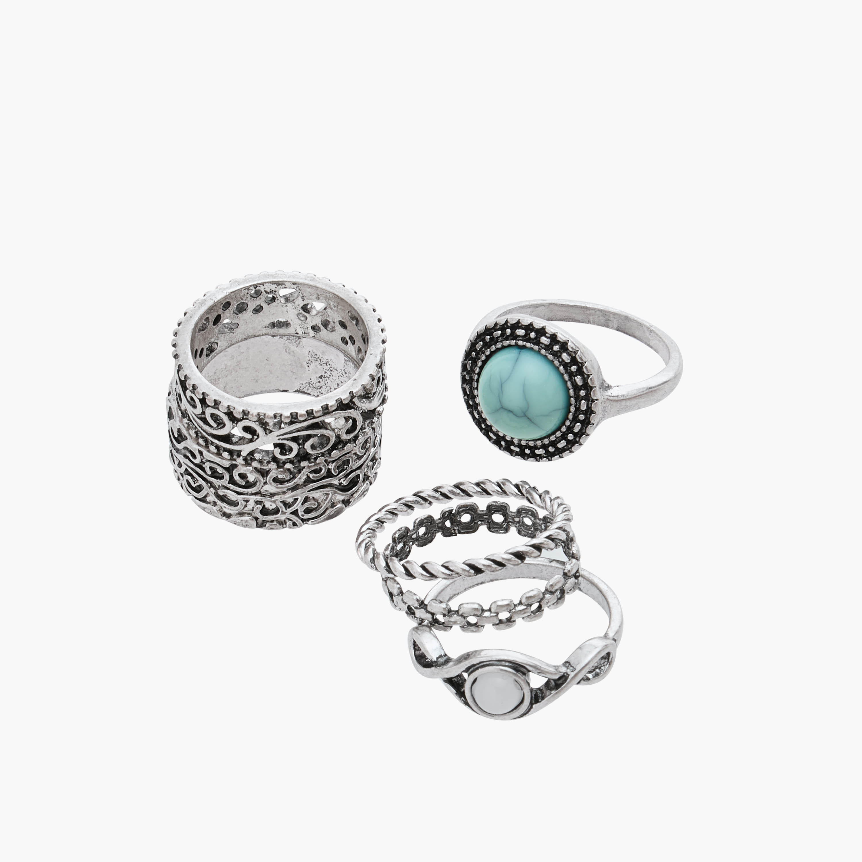 خواتم متنوعة - طقم من 6-women-watchesandjewellery-jewellery-rings-image-2