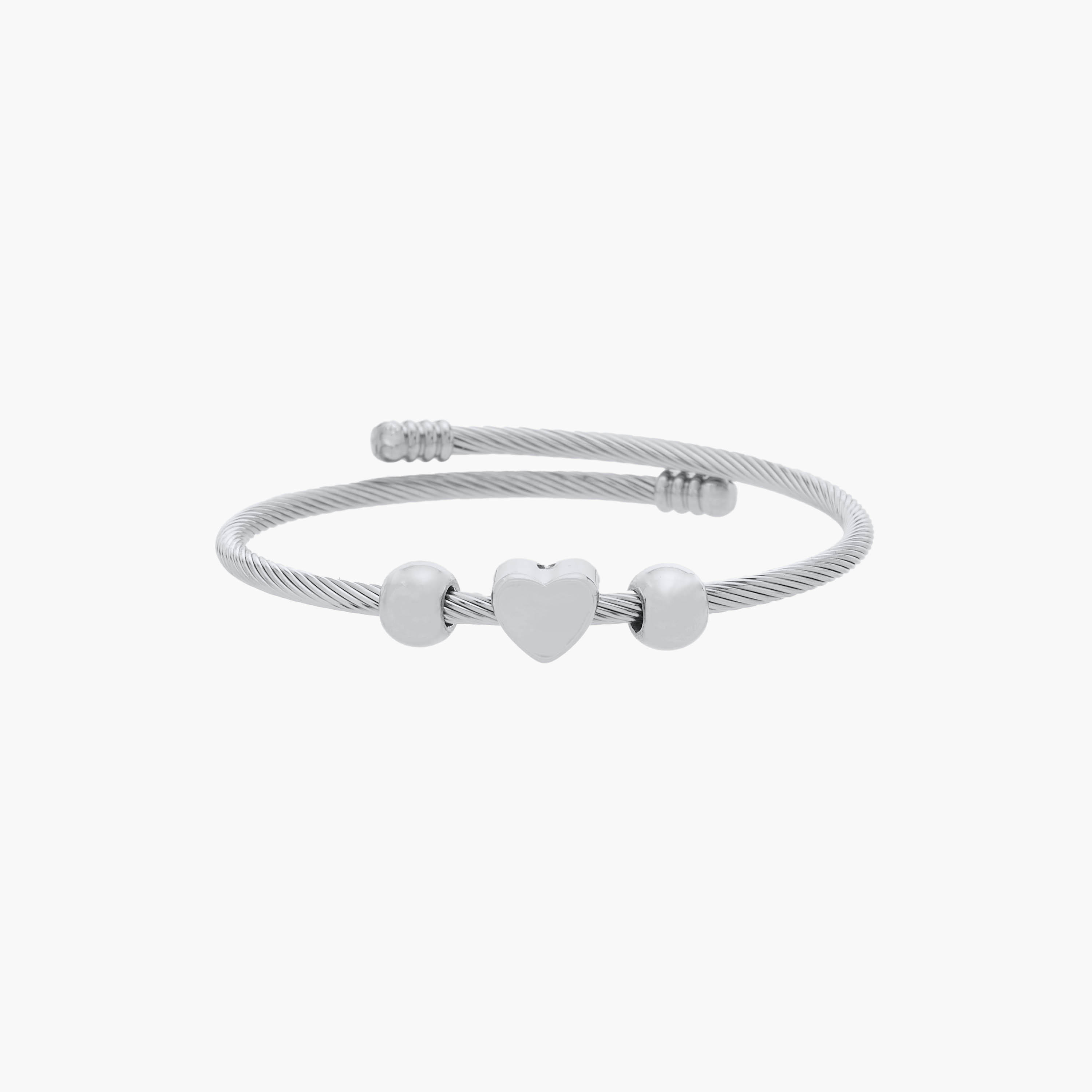 Heart Charm Twisted Cuff Bracelet-women-watchesandjewellery-jewellery-banglesandbracelets-image-1