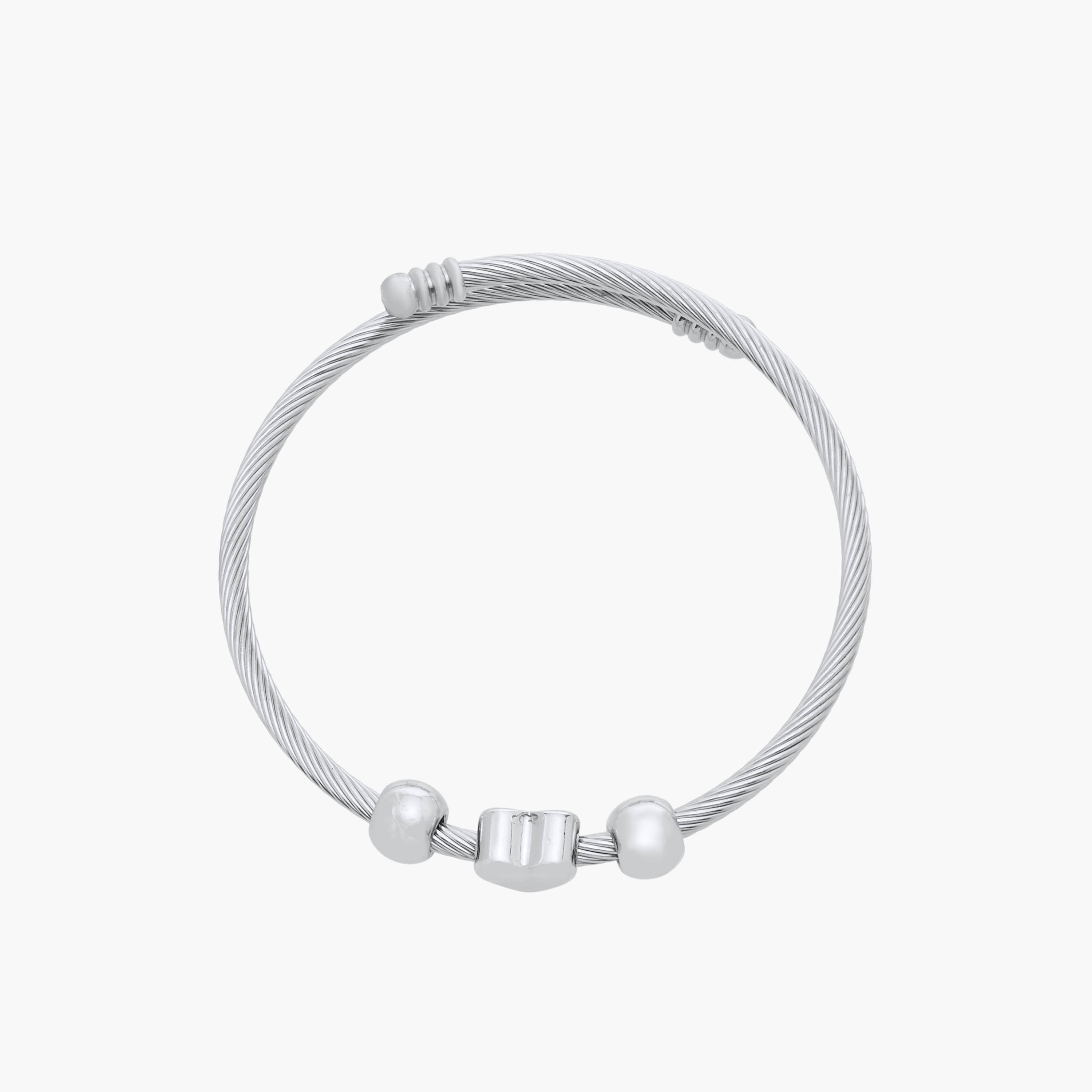 Heart Charm Twisted Cuff Bracelet-women-watchesandjewellery-jewellery-banglesandbracelets-image-2