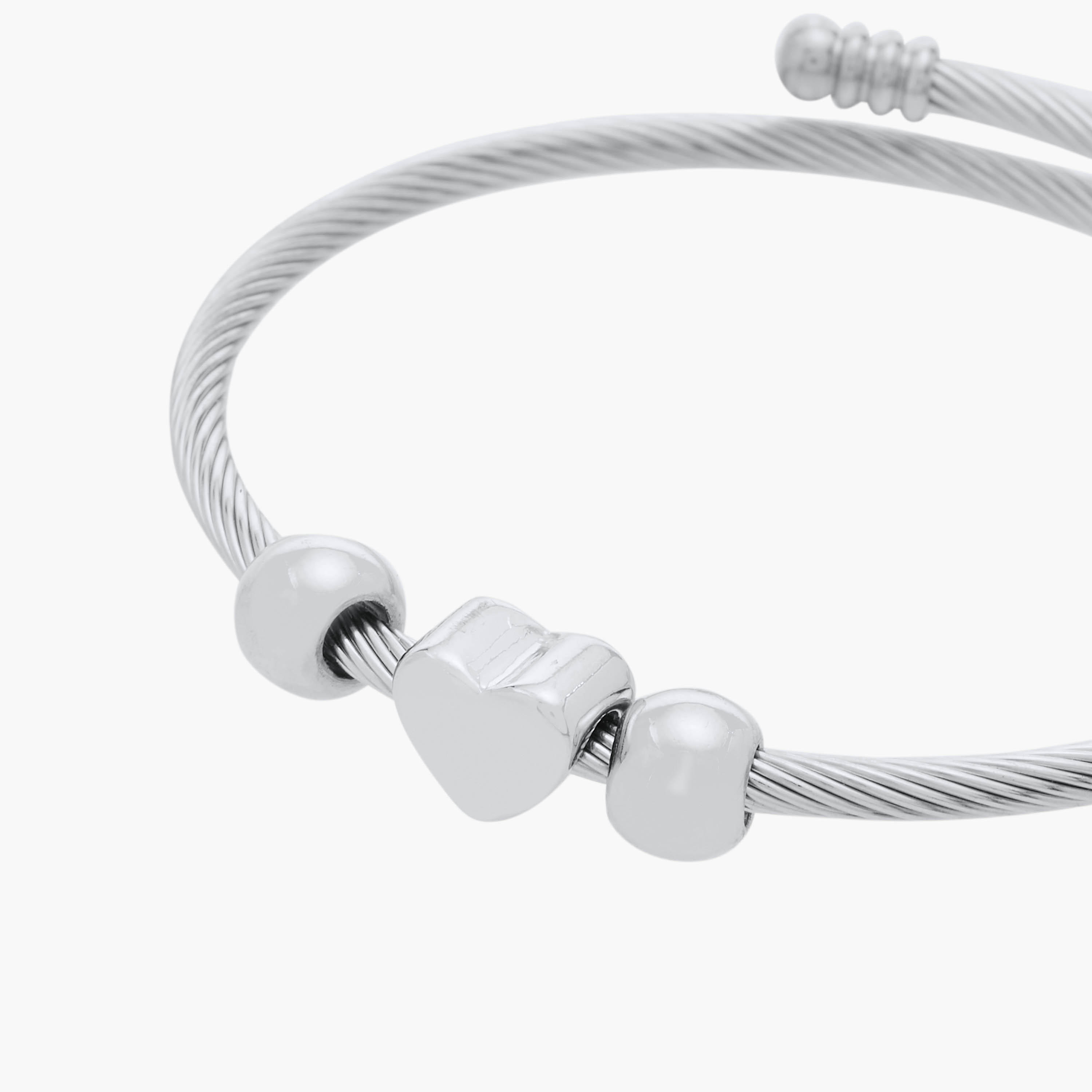 Heart Charm Twisted Cuff Bracelet-women-watchesandjewellery-jewellery-banglesandbracelets-image-3