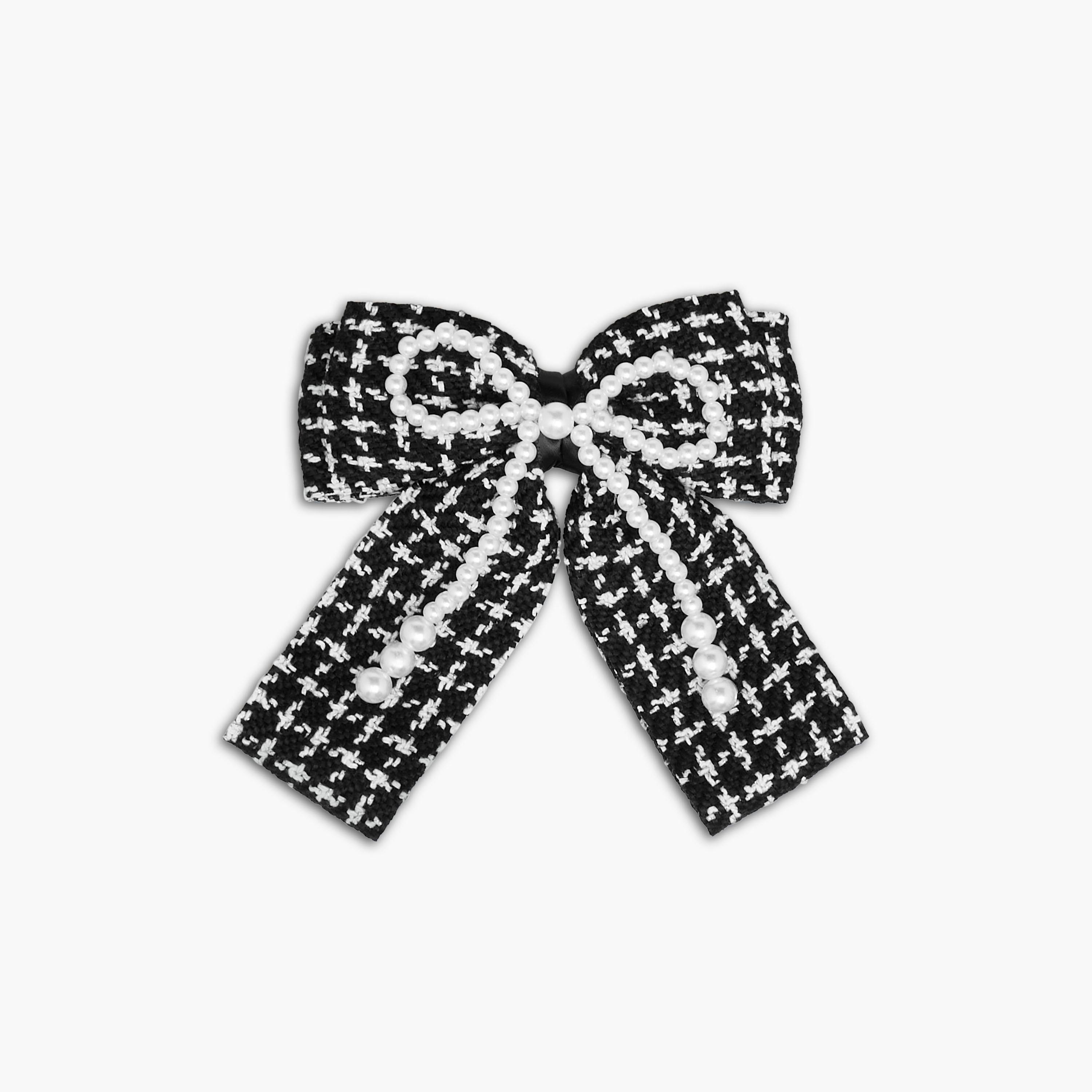Bow Shape Hair Clip with Pearl Detail-women-hairaccessories-clips-image-1
