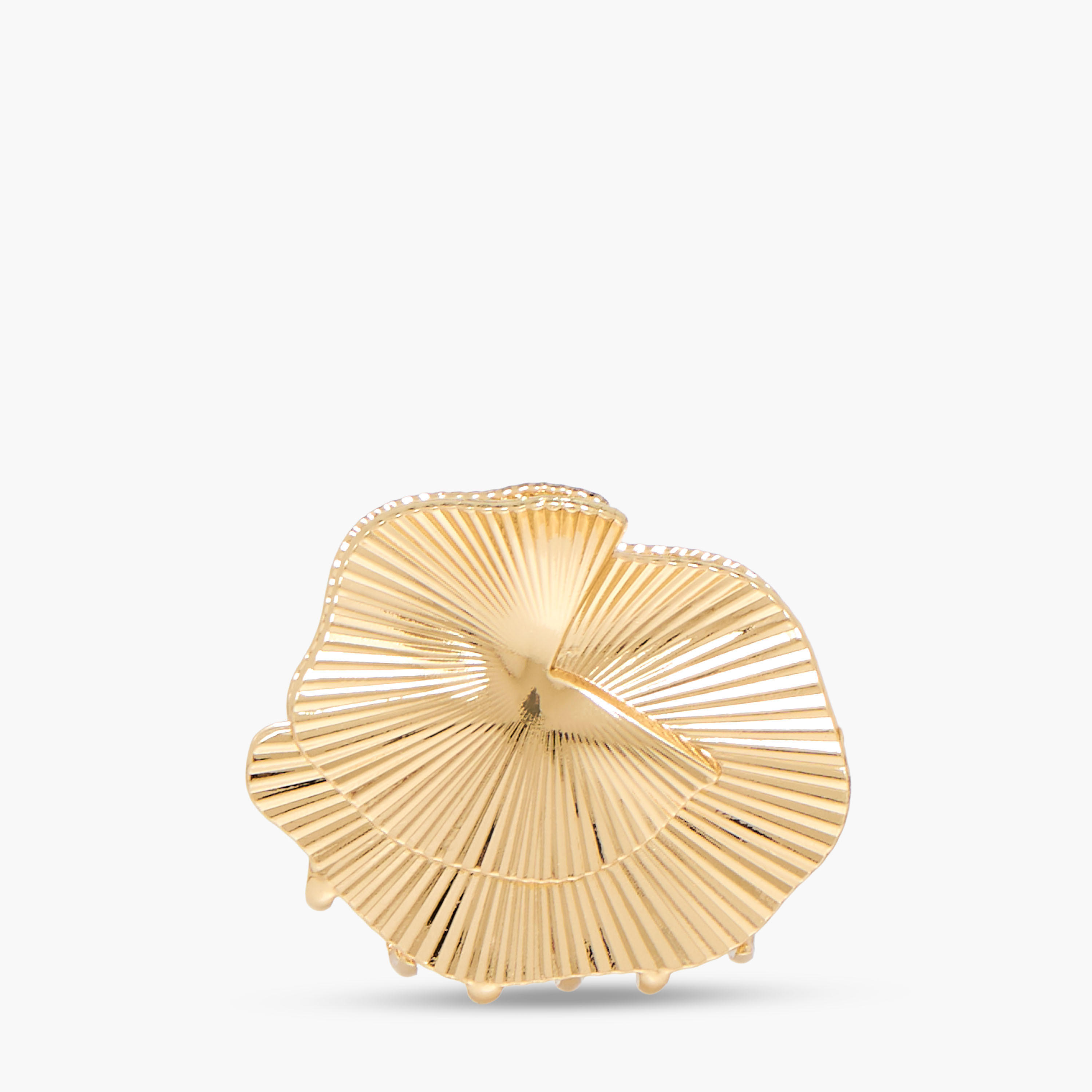 Floral Shape Hair Clamp with Ribbed Texture-women-hairaccessories-clamps-image-1