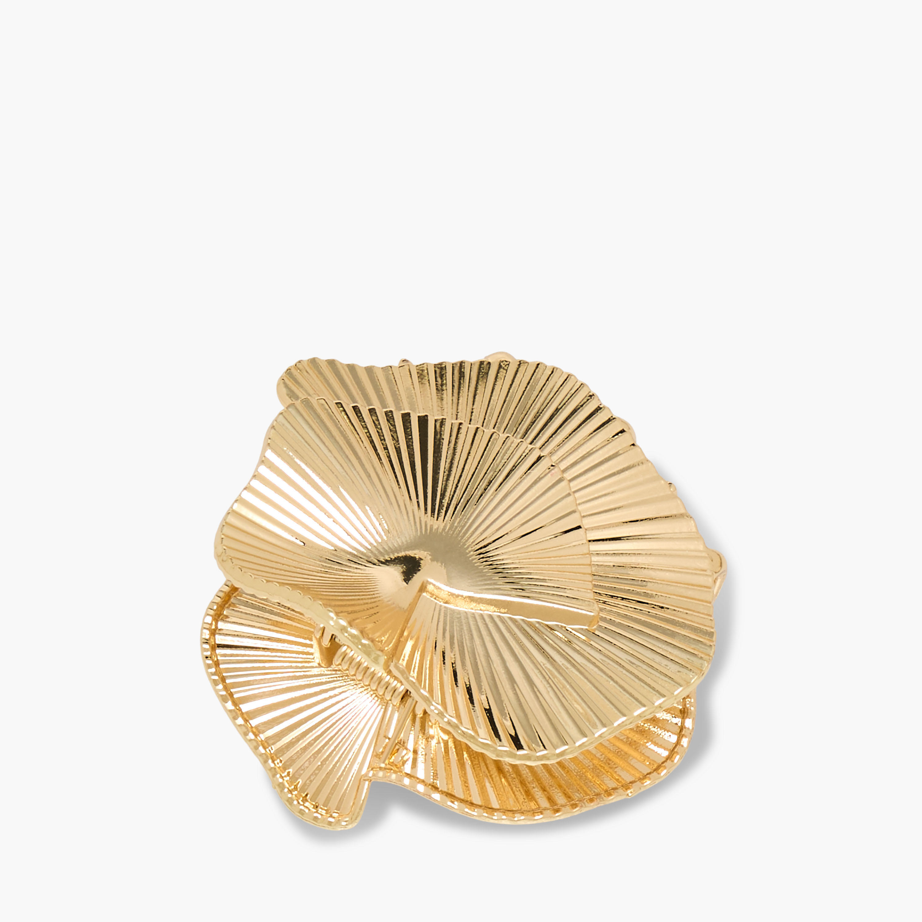 Floral Shape Hair Clamp with Ribbed Texture-women-hairaccessories-clamps-image-2