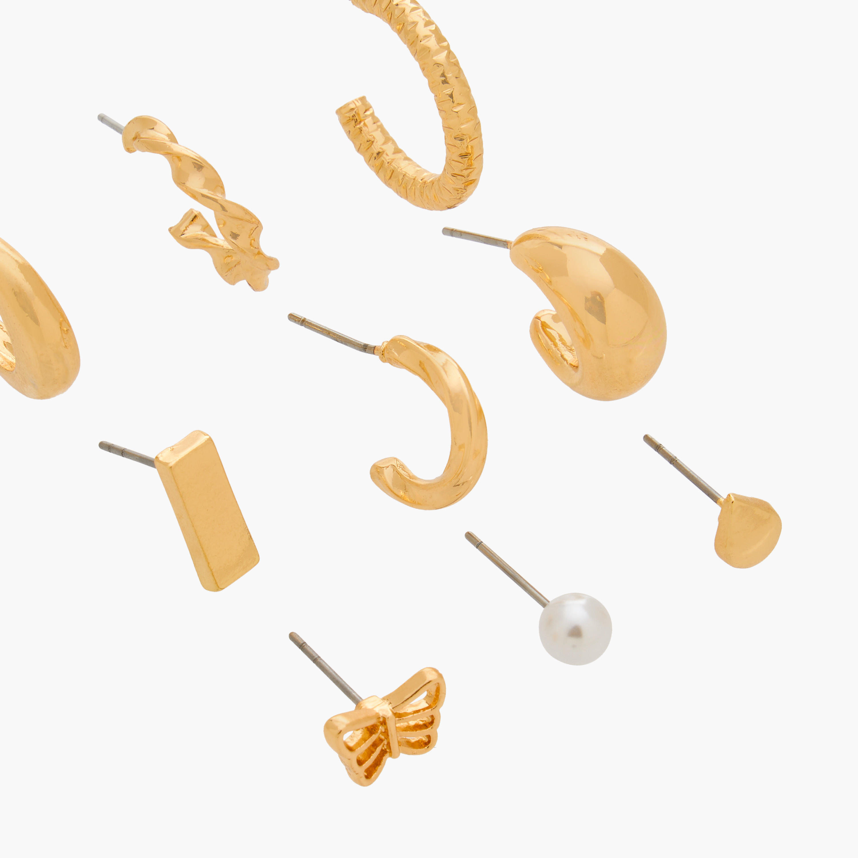 حلقان متنوعة بمكبس إغلاق خلفي - طقم 9 أزواج-women-watchesandjewellery-jewellery-earrings-image-3