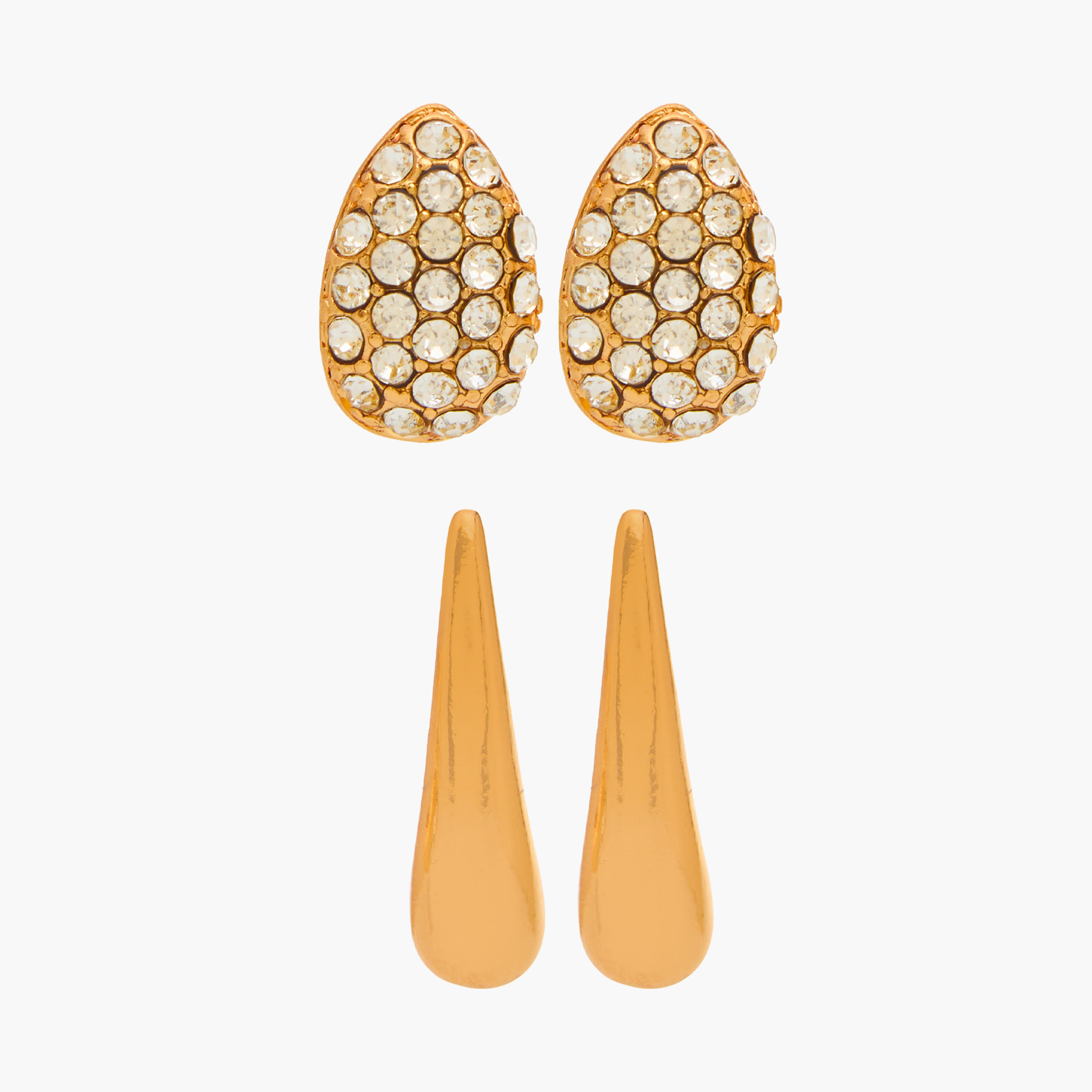 حلقان متنوعة بمكبس إغلاق خلفي - طقم من 5 أزواج-women-watchesandjewellery-jewellery-earrings-image-2