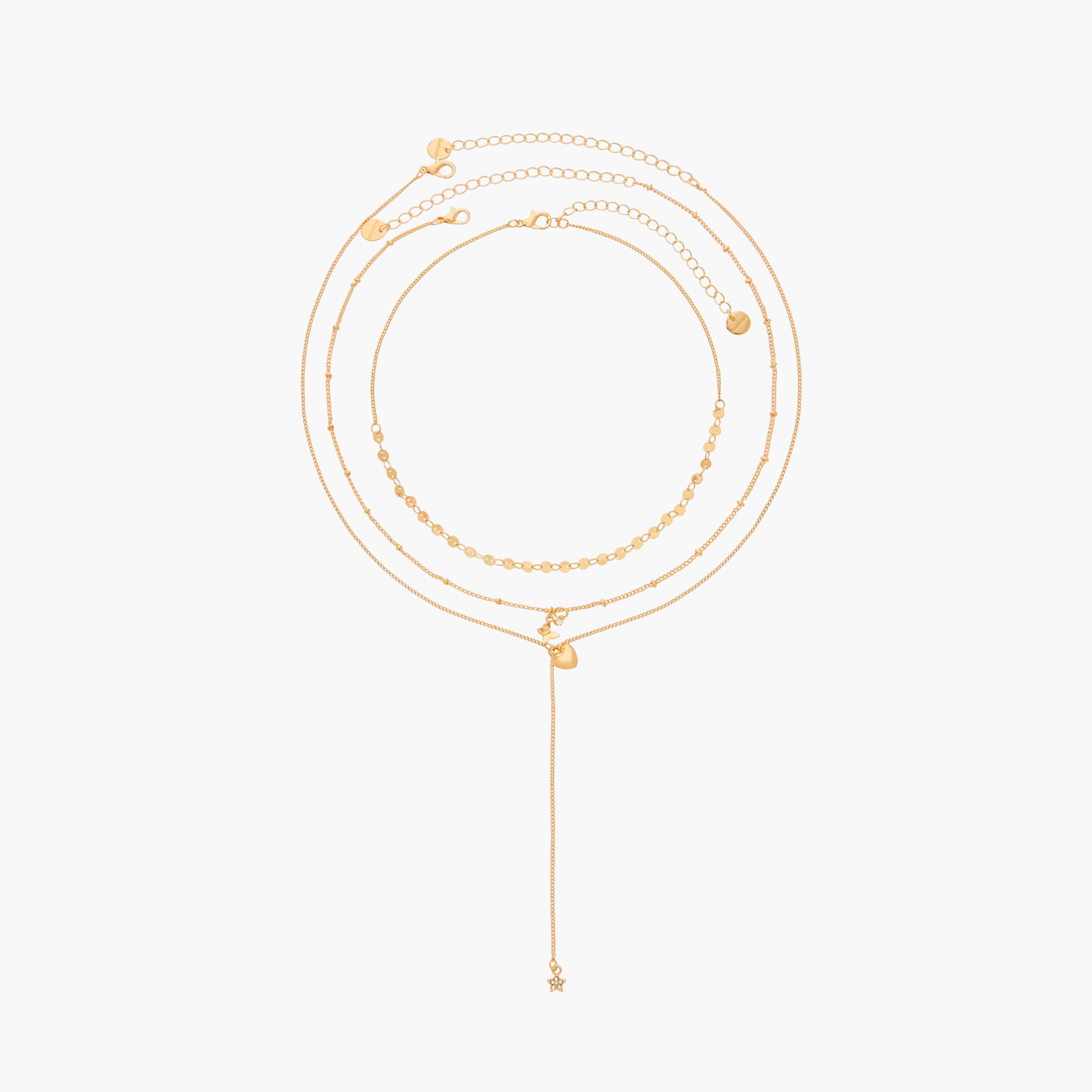 عقد ميتاليك بمشبك إغلاق - طقم من 3 قطع-women-watchesandjewellery-jewellery-necklacesandpendants-image-1