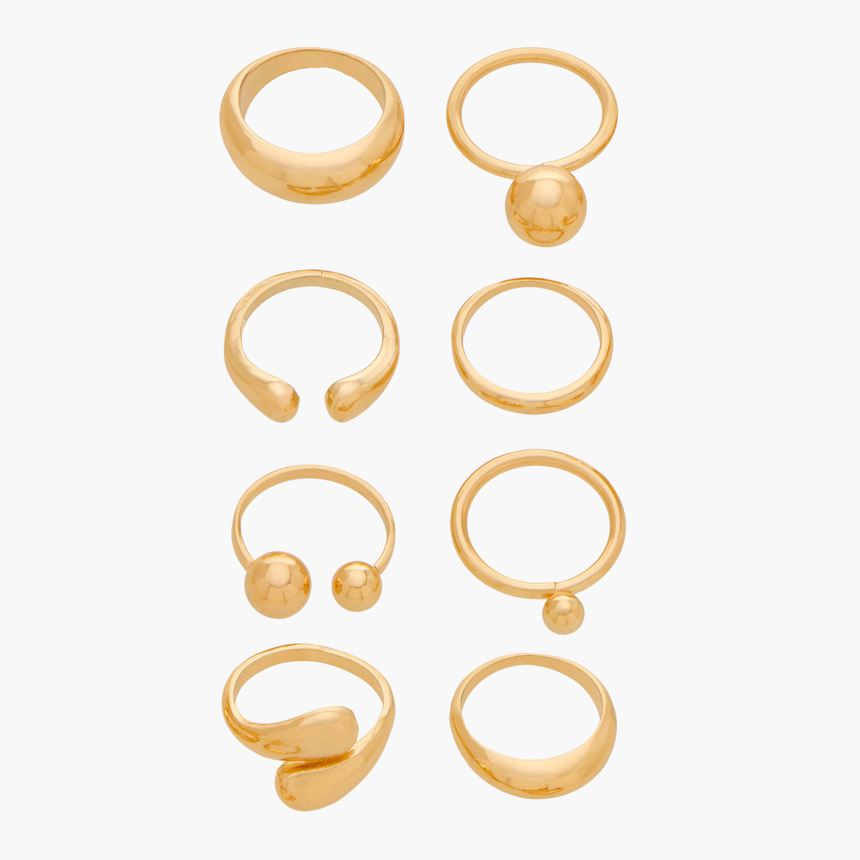 طقم خواتم متنوع من 8 قطع - S-M-women-watchesandjewellery-jewellery-rings-image-1