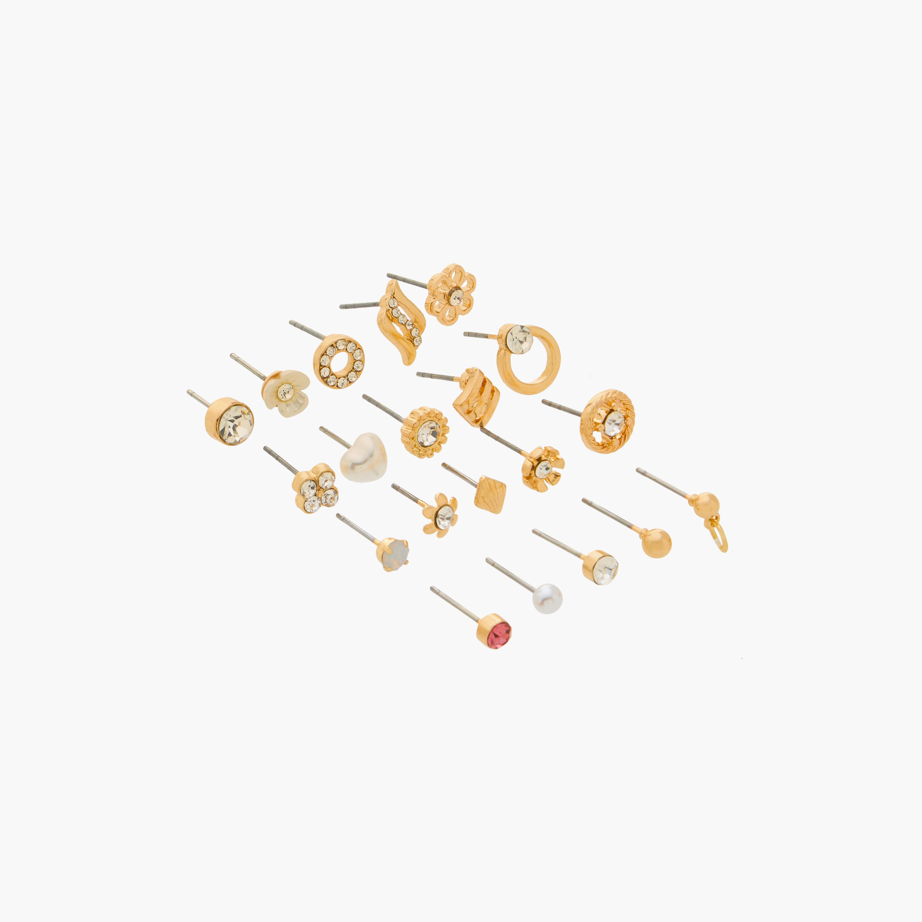 Embellished Stud Earrings with Pushback Closure - Set of 20-women-watchesandjewellery-jewellery-earrings-image-2