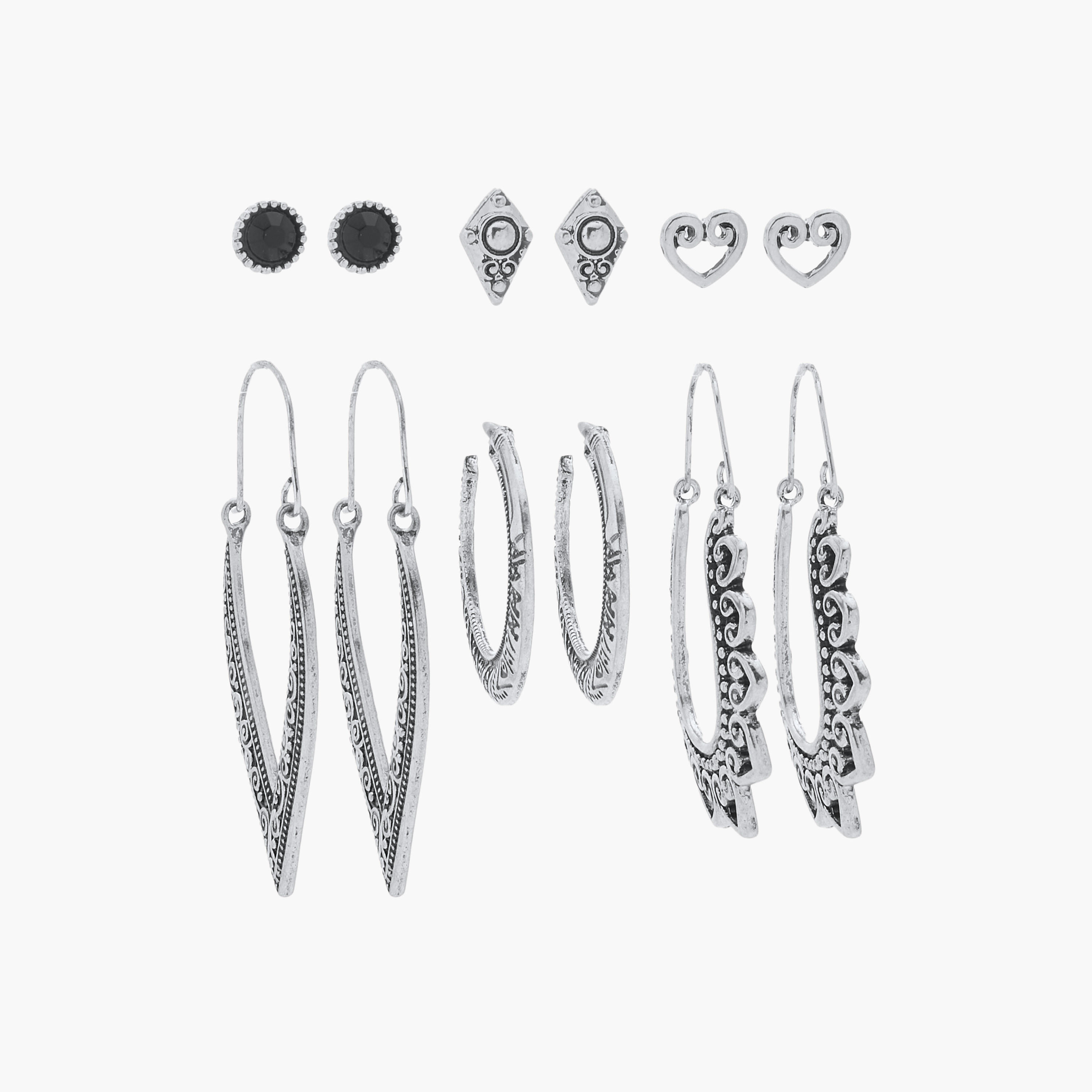 Assorted Earrings - Set of 6-women-watchesandjewellery-jewellery-earrings-image-1